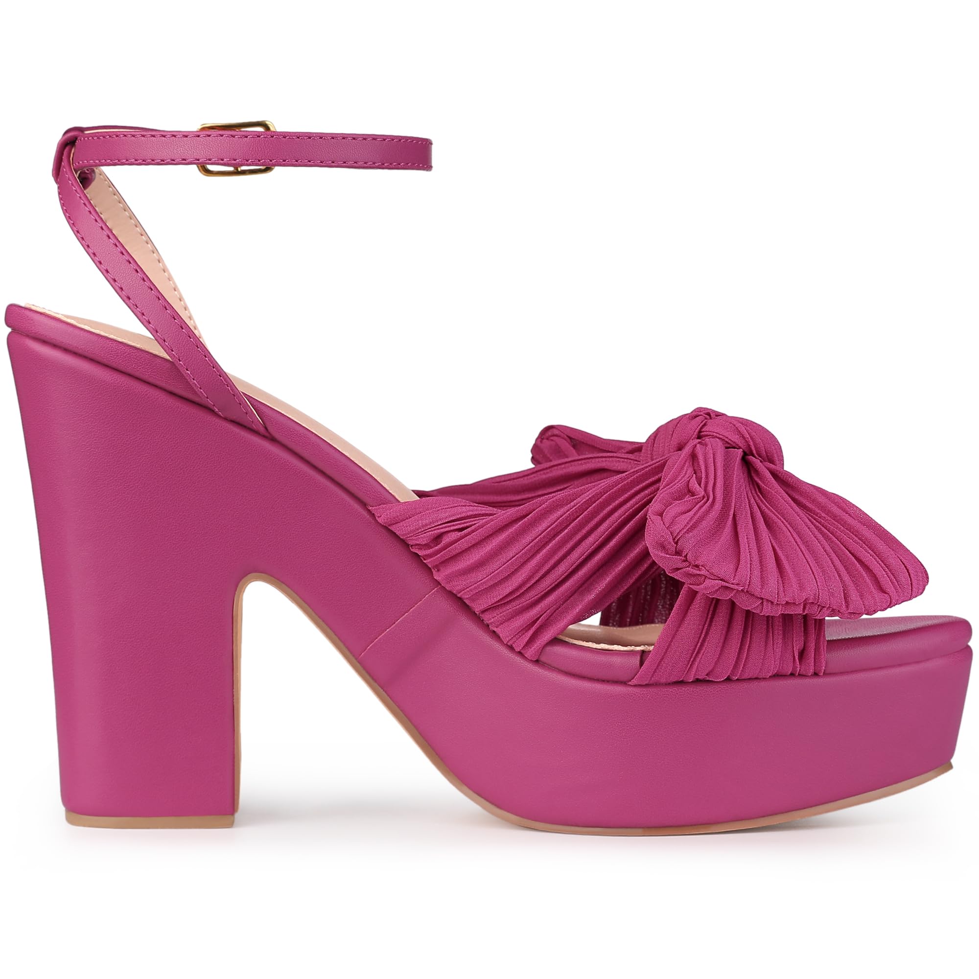 Allegra K Women's Platform Bow Heel Sandals - Chunky High Heel Slingback Shoes for Women | Perfect for Weddings, Parties & Evening Events