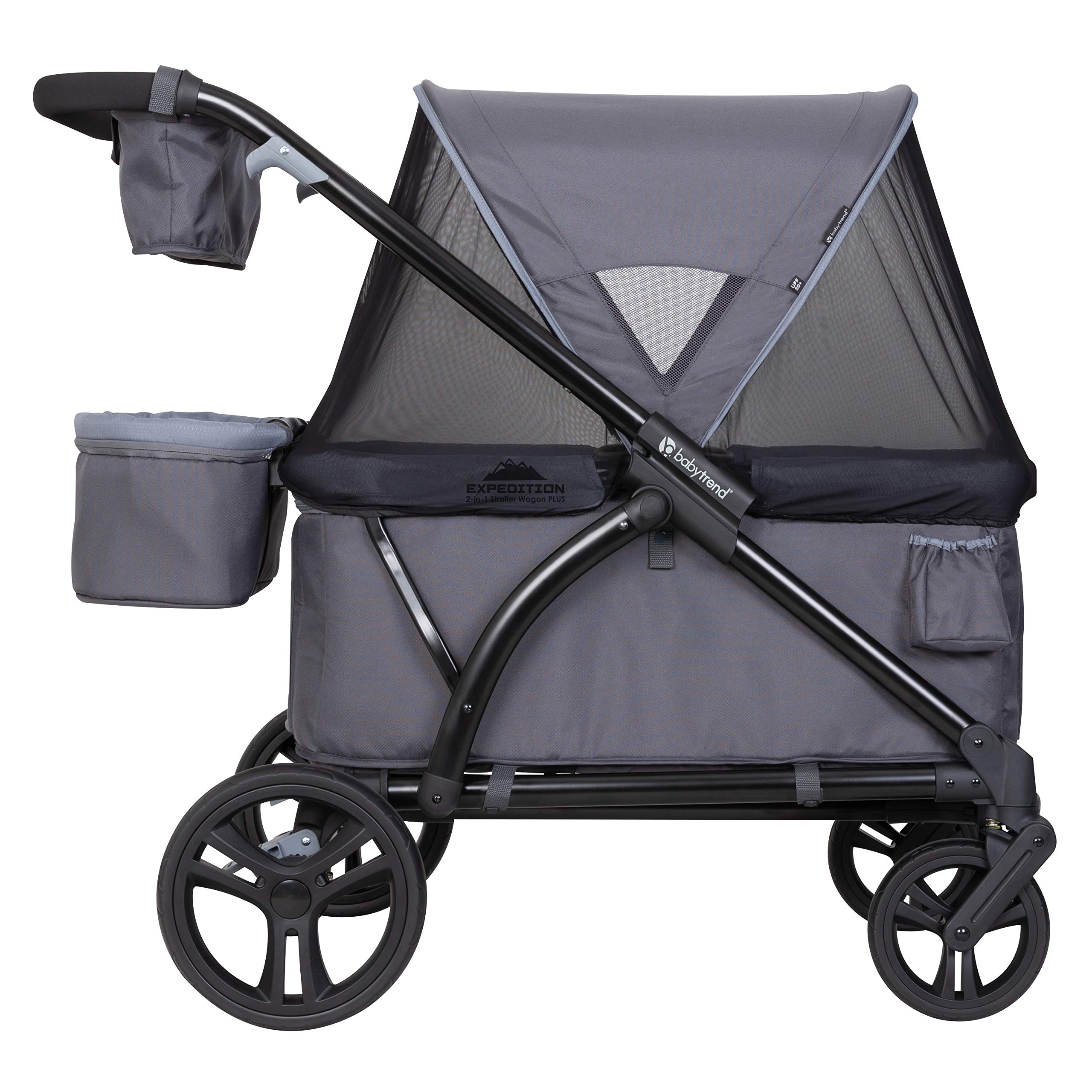 Baby Trend Expedition 2-in-1 Stroller Wagon PLUS - Ultra Grey | Convertible Stroller & Wagon for Kids | Perfect for Park Outings, Beach Trips & Family Adventures