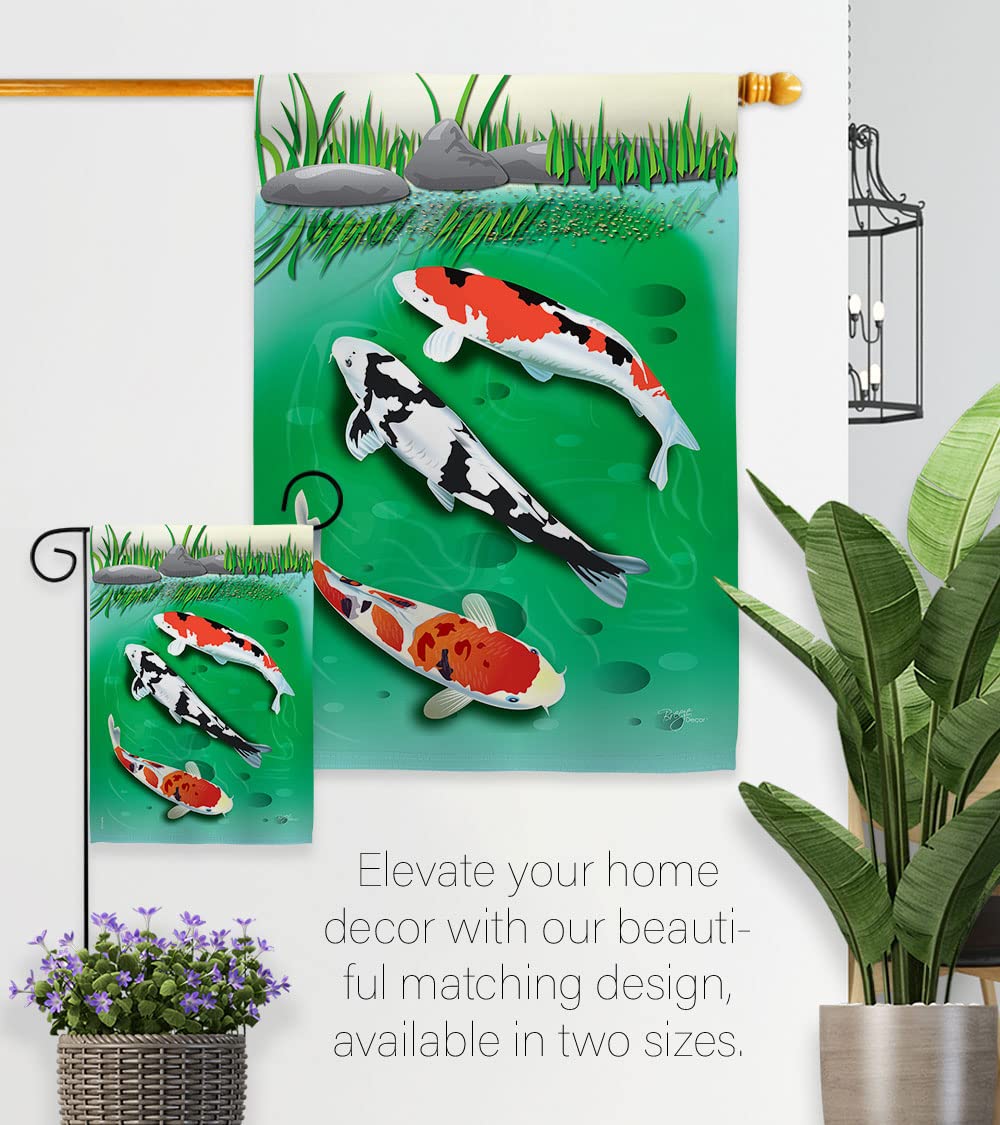 Koi Coastal Flag Set 28x40 - House Decor for Outdoor & Garden