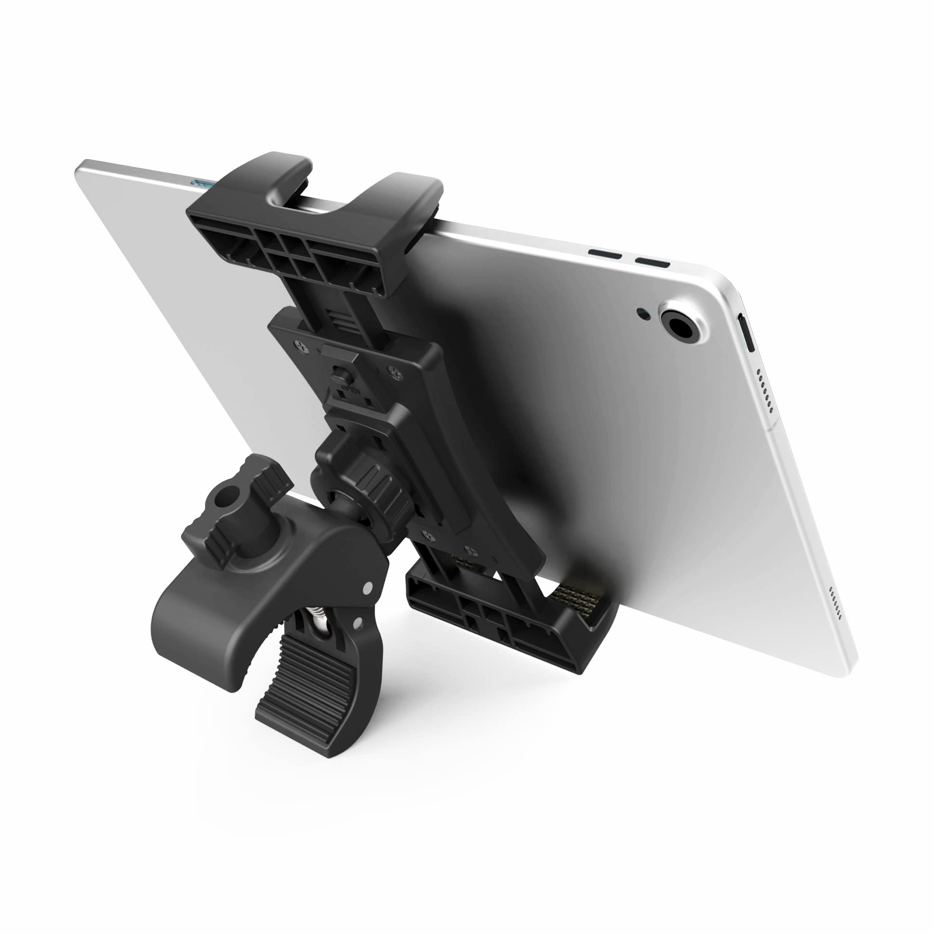 Universal Tablet Holder & Bike Phone Mount - Adjustable Stand for iPad Pro, iPad Mini/Air, Smartphones (4.7-12.9