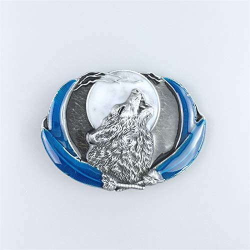 Vintage Western Moon Oval Enamel Belt Buckle - Cowboy Style Fashion Accessory for Jeans & Western Outfits - Fast US Shipping