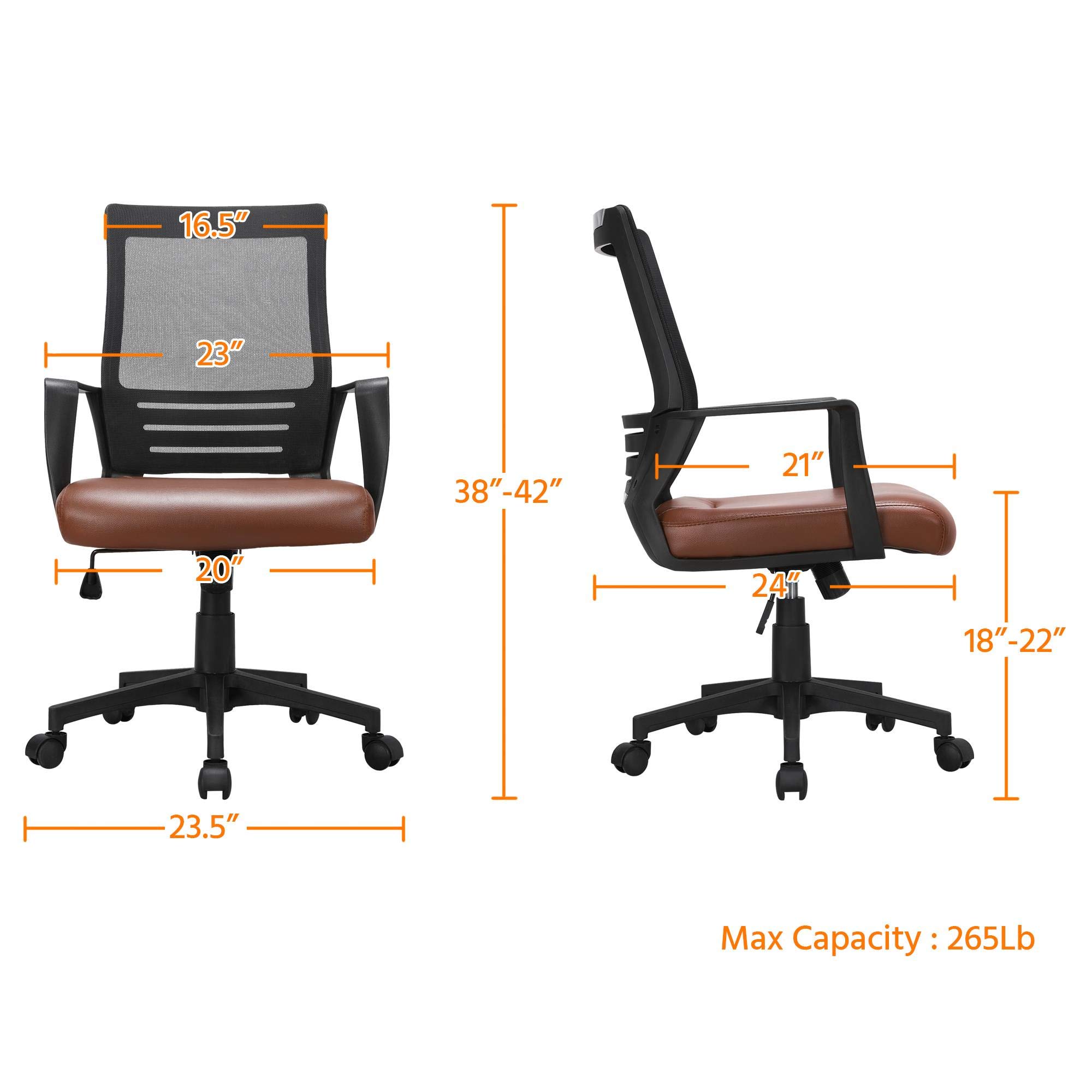 Yaheetech Modern Rustic Brown Home Office Desk and Chair Set - 47