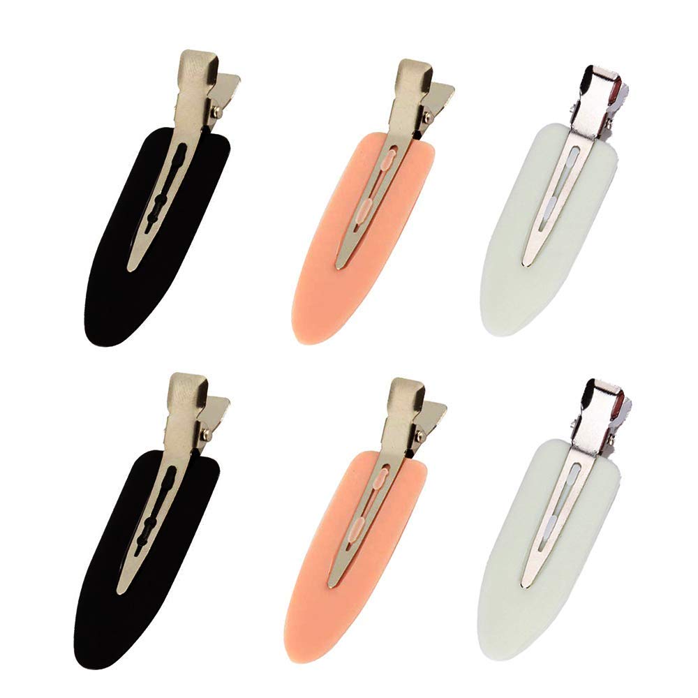 Adornish 4 Pcs No Bend Hair Clips for Styling - Acrylic Resin Flat Hair Clips, No Crease Curl Small Pins, Seamless Hair Barrettes for Women & Girls - Perfect for Makeup, Hairstyling & Salon Use