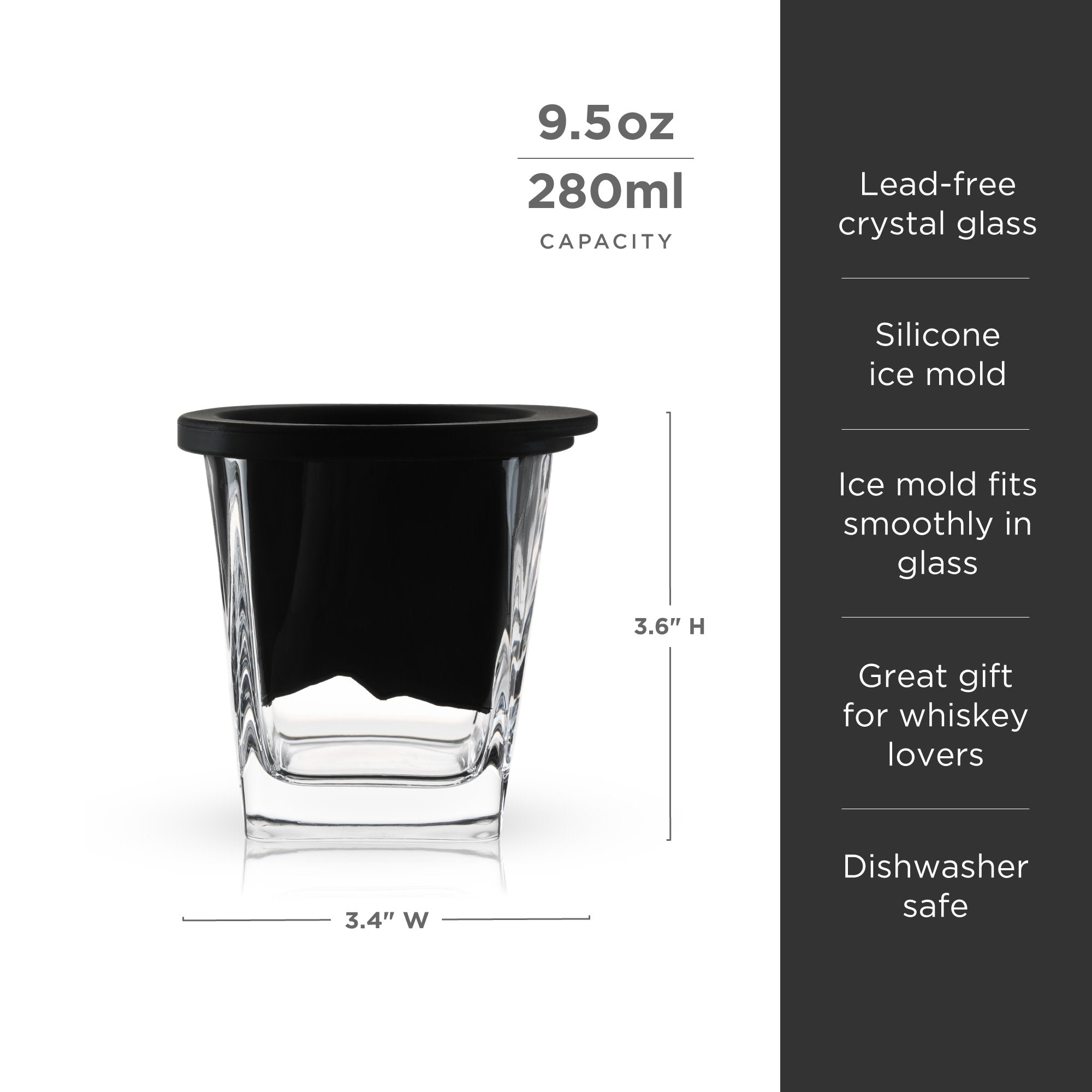 Premium Mountain Ice Mold with Glass Set - Perfect for Cocktails, Whiskey, and Chilled Beverages at Home Bars & Parties