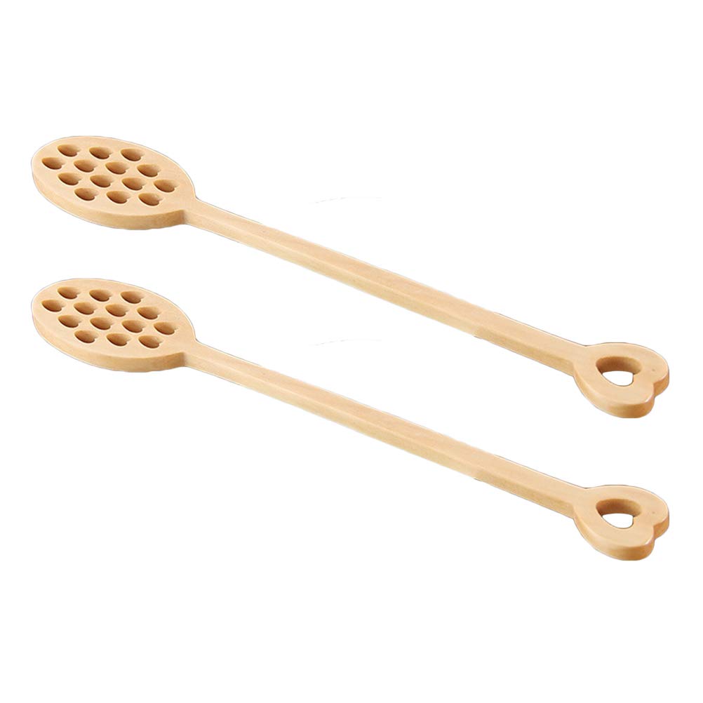2 Pcs Wooden Coffee Stirring Sticks - Hollow-Out Design for Perfect Mixing of Coffee, Milk & Honey - Ideal for Home, Cafe & Office Use