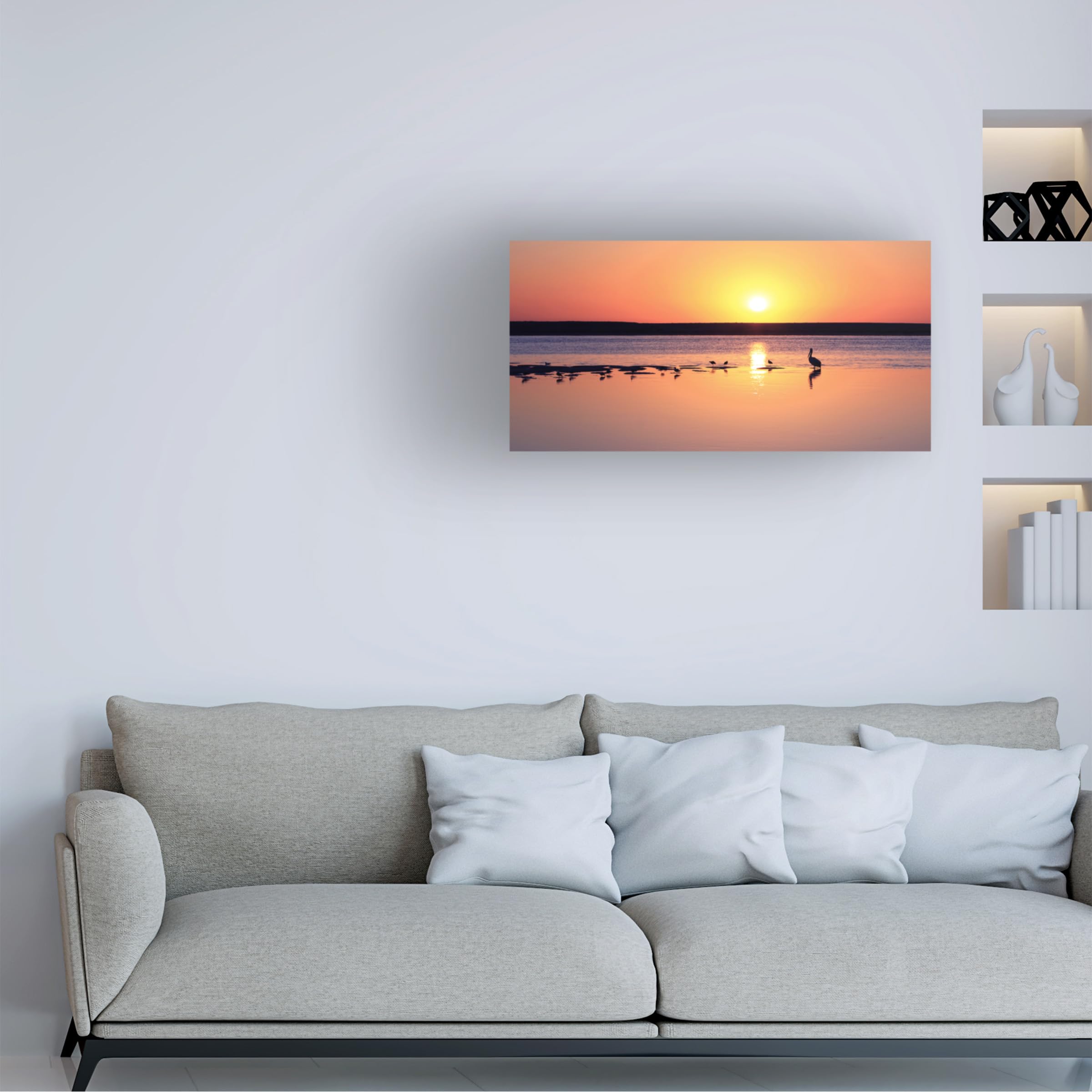 Trademark Fine Art 'Sunrise Watchers' Canvas Wall Art by Beata Czyzowska - Stunning Landscape Painting for Living Room, Bedroom & Office Decor