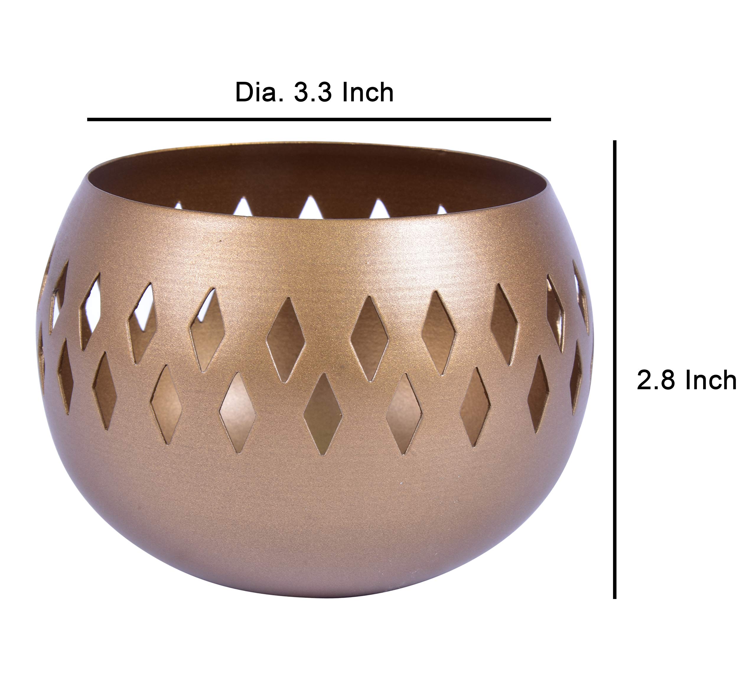 Handmade Romantic Tealight Candle Holder - Elegant Metallic Votive Candle Holder for Wedding Table Decor, Party Centerpieces, Home Décor & Aromatherapy | Perfect for Romantic Dinners, Spa Nights and Holiday Decorations