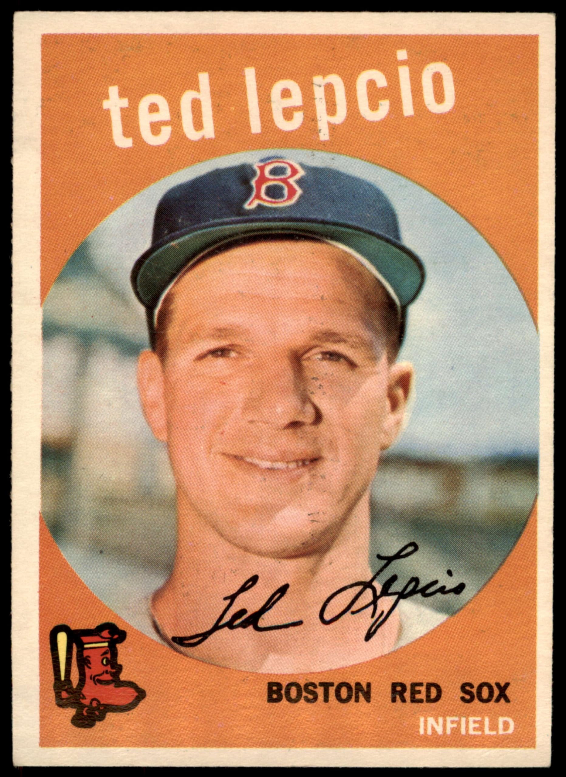 1959 Topps #348 Ted Lepcio Boston Red Sox Baseball Card - EX Condition - Vintage MLB Collectible - Perfect for Sports Memorabilia Displays & Gift for Baseball Fans