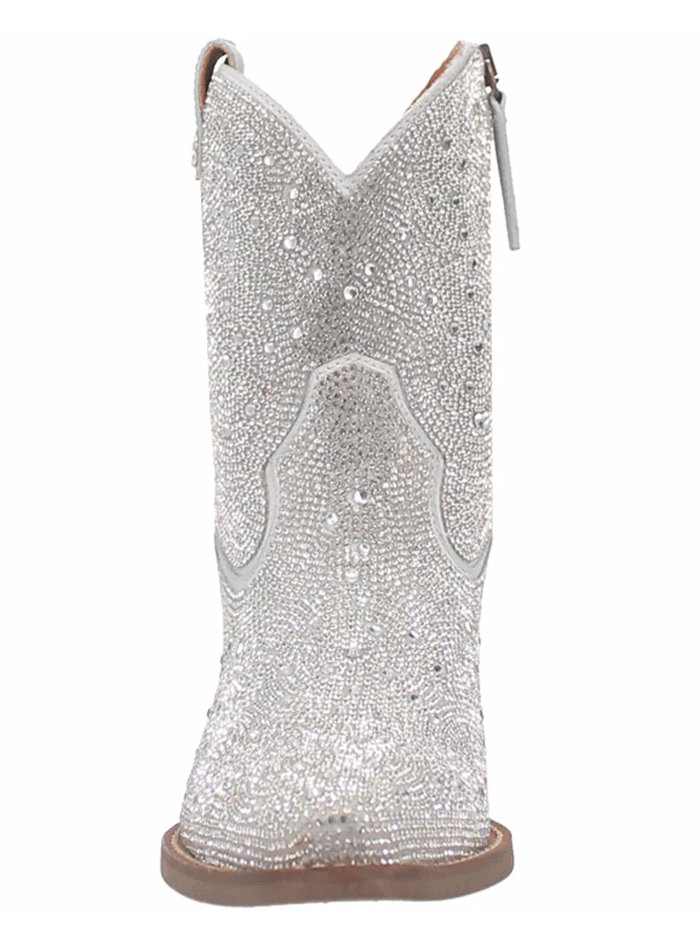 Dingo DI577 Women's Rhinestone Cowgirl Leather Bootie - Silver Western Boots for Country Dancing & Rodeo Events