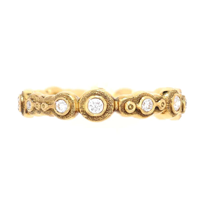 Alex Sepkus Submarine Band R 170D - Elegant 18K Gold Plated Ring for Women, Perfect for Weddings, Anniversaries & Special Occasions