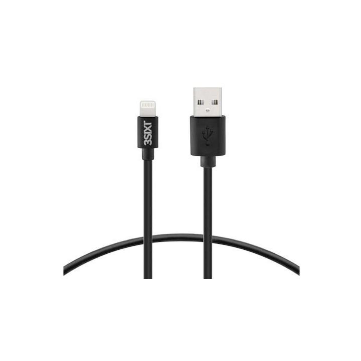 3sixT Fast Wall Charger with 4.8A Output & 1m Lightning Cable - Black | Quick Charging for iPhone, iPad & AirPods | Home, Office & Travel Use