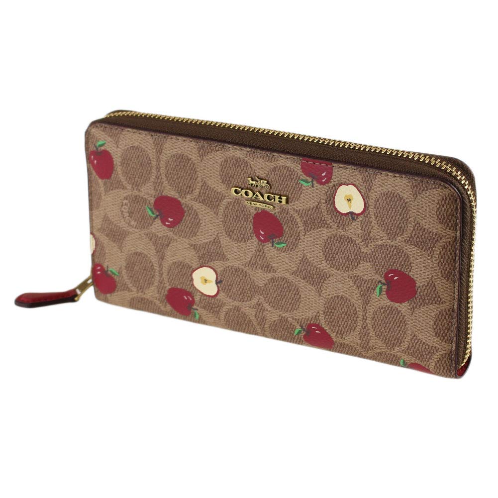 COACH Women's Accordion Zip Wallet - Genuine Canvas Leather with Signature Print | Stylish & Functional for Everyday Use, Travel, and Gifting
