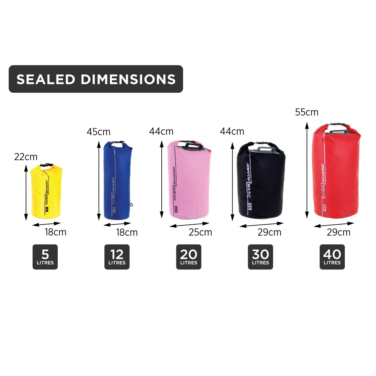 OverBoard Waterproof Dry Tube Bag - Floating Dry Bag for Kayaking, Boating, Swimming & Outdoor Adventures - Keep Gear Safe & Dry