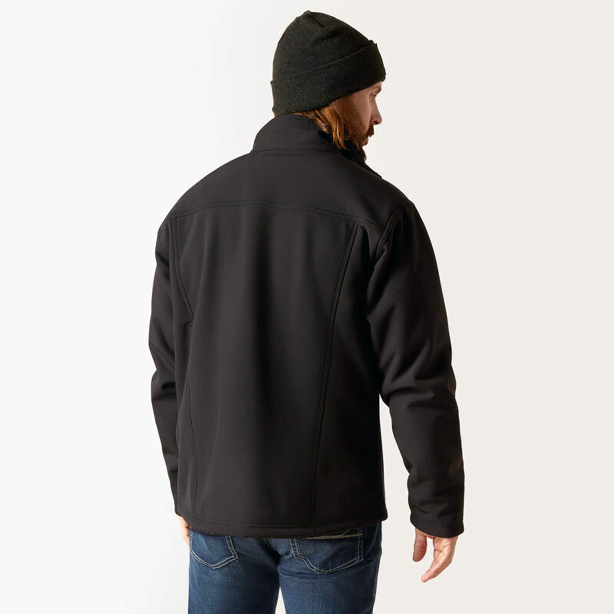 Ariat Men's Black SoftShell Sherpa Jacket - Warm Winter Fleece Lined Coat for Outdoor Work & Casual Wear