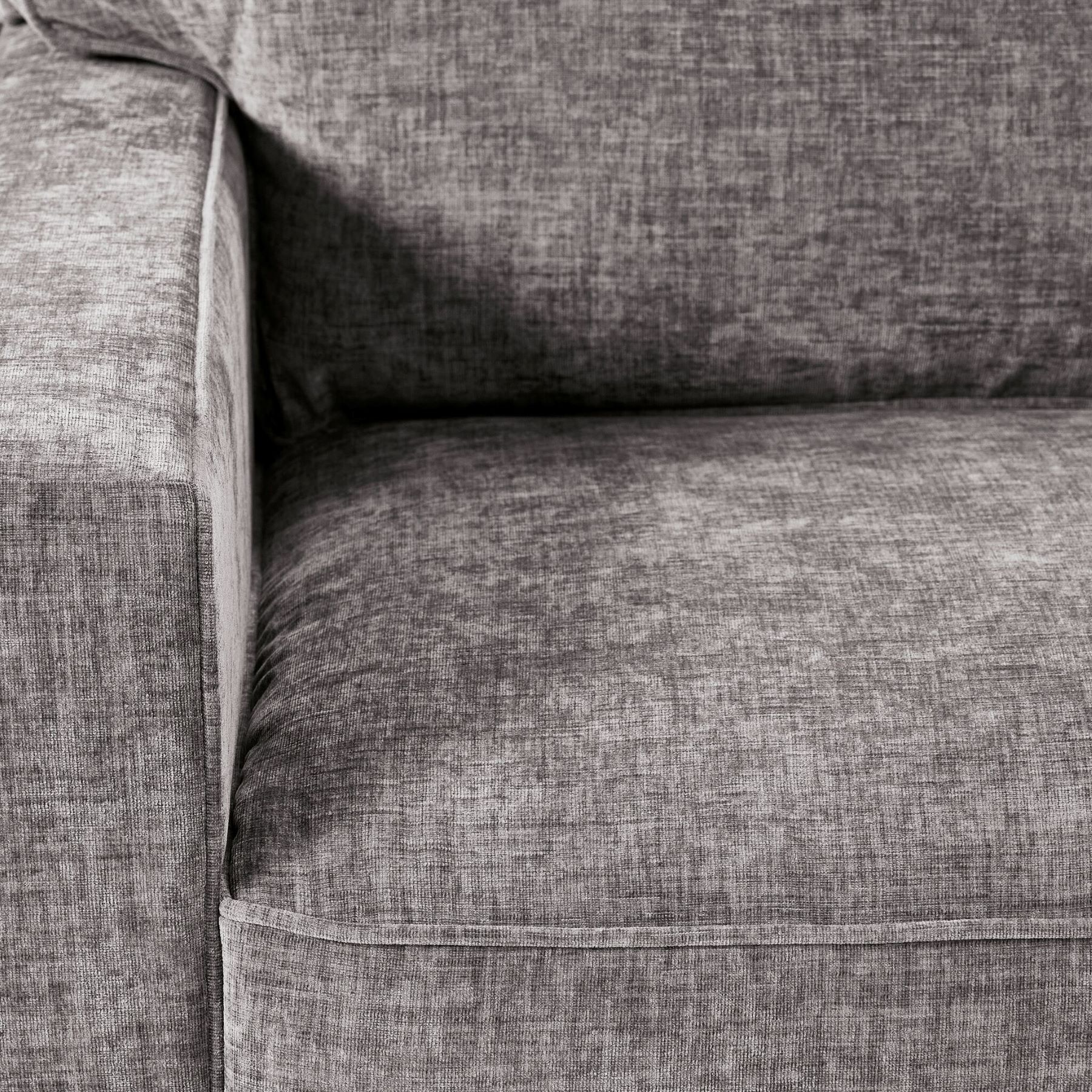 Charlotte 2-Piece Sectional Sofa with Right Facing Chaise in Smoke Gray - Modern Living Room Furniture for Small Spaces & Apartments