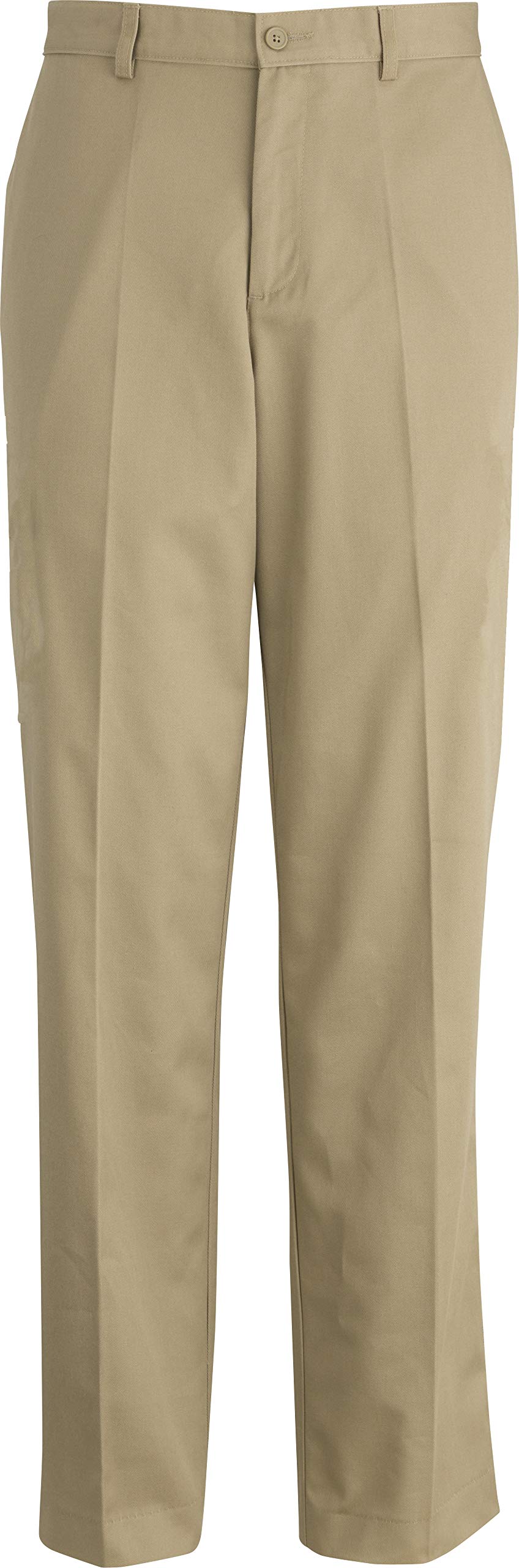 Edwards Men's Ultimate Khaki Flat Front Work Pants - Durable Office & Casual Trousers for Professional & Everyday Wear