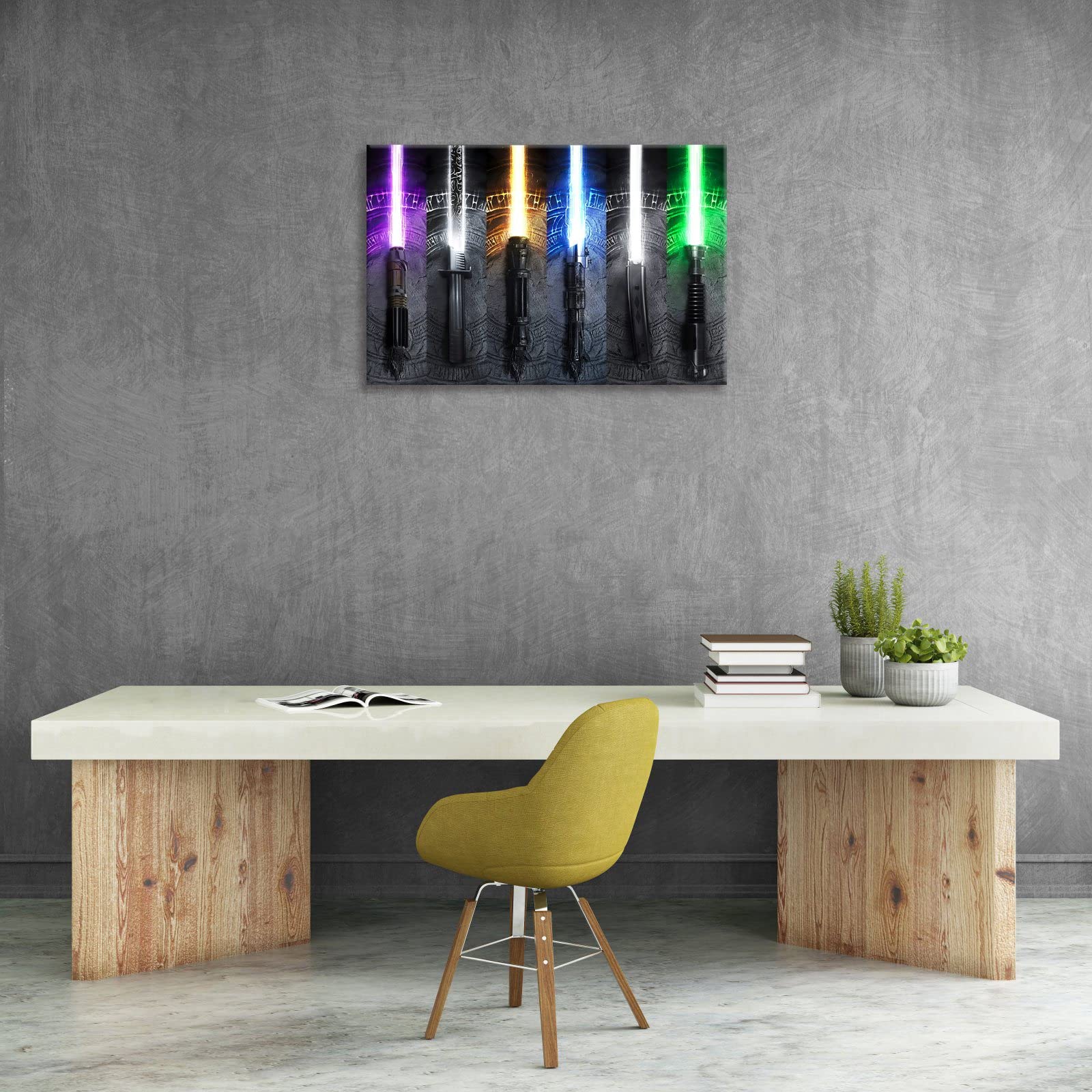 Star Wars Lightsaber Posters - Waterproof Canvas Wall Art for Living Room, Bedroom & Bathroom Decor - 24x36 Inches Framed Print - Perfect for Movie Fans & Sci-Fi Enthusiasts