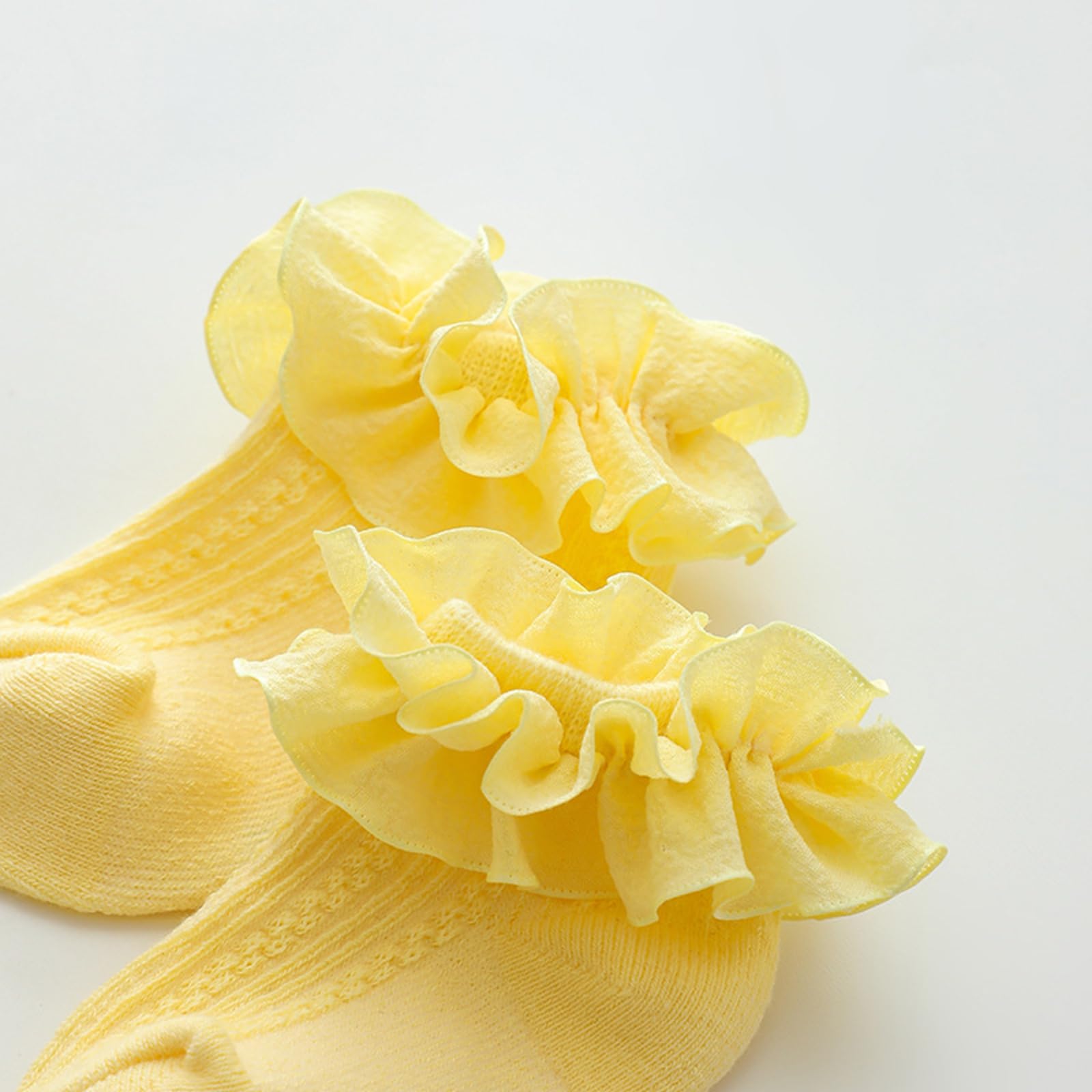 Toddler Girls Ruffle Socks - Newborn Baby Cotton Lace Frilly Socks - Cute Princess Style Dress Socks 1 Pack - Perfect for Parties, Photography & Special Occasions