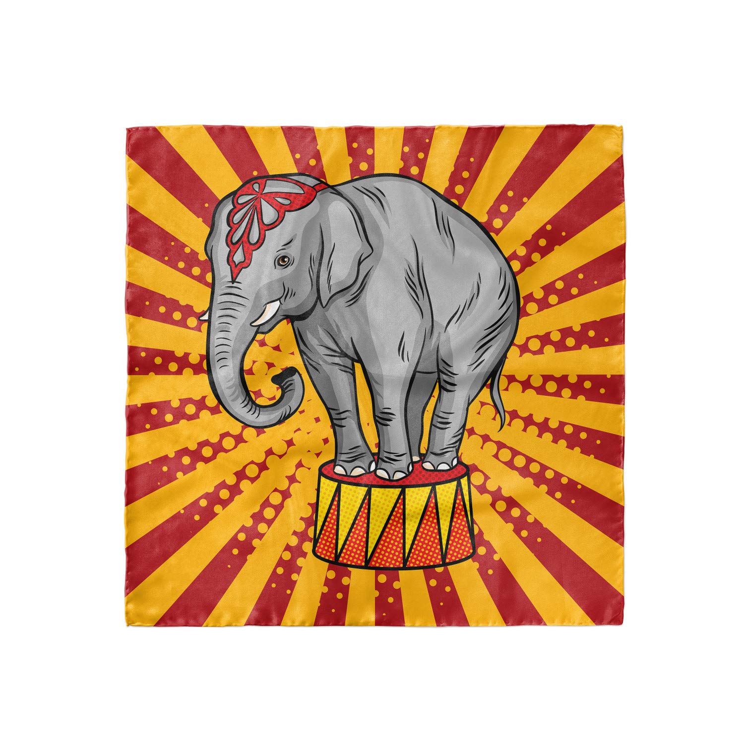Ambesonne Circus Head Scarf - Elephant Pop Art Design Hair Wrap & Bandana for Women | Perfect for Beach, Yoga, Festival & Everyday Fashion Accessory