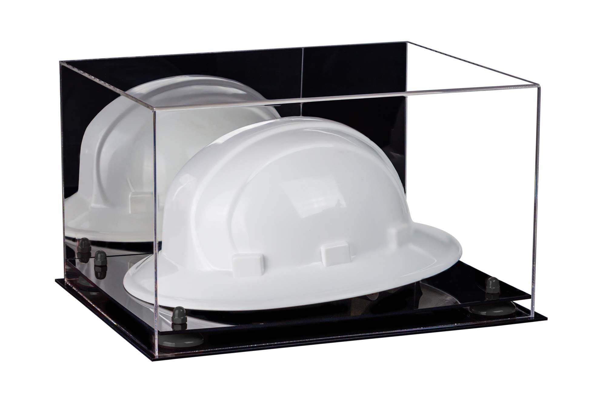 Clear Acrylic Helmet Display Case for Hard Hats - Large Protective Showcase for Collectibles & Safety Gear - Perfect for Sports Memorabilia, Construction Helmets & Industrial Equipment Display
