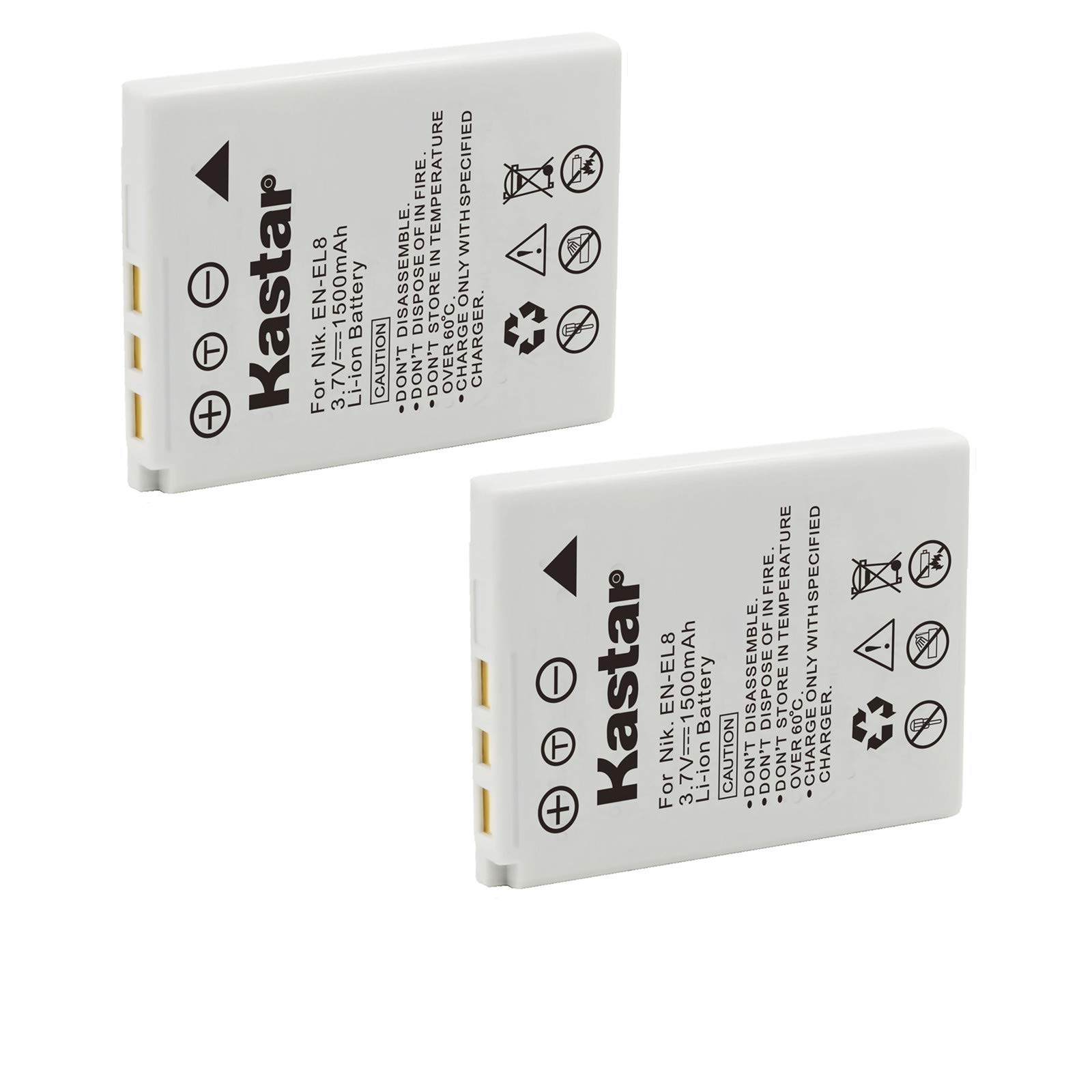 Kastar 2-Pack EN-EL8 Replacement Battery for Nikon Coolpix Cameras - Compatible with P1, P2, S1-S9, S50-S52c & Cool-Station MV-11/MV-12 - Perfect for Travel, Photography & Backup Power