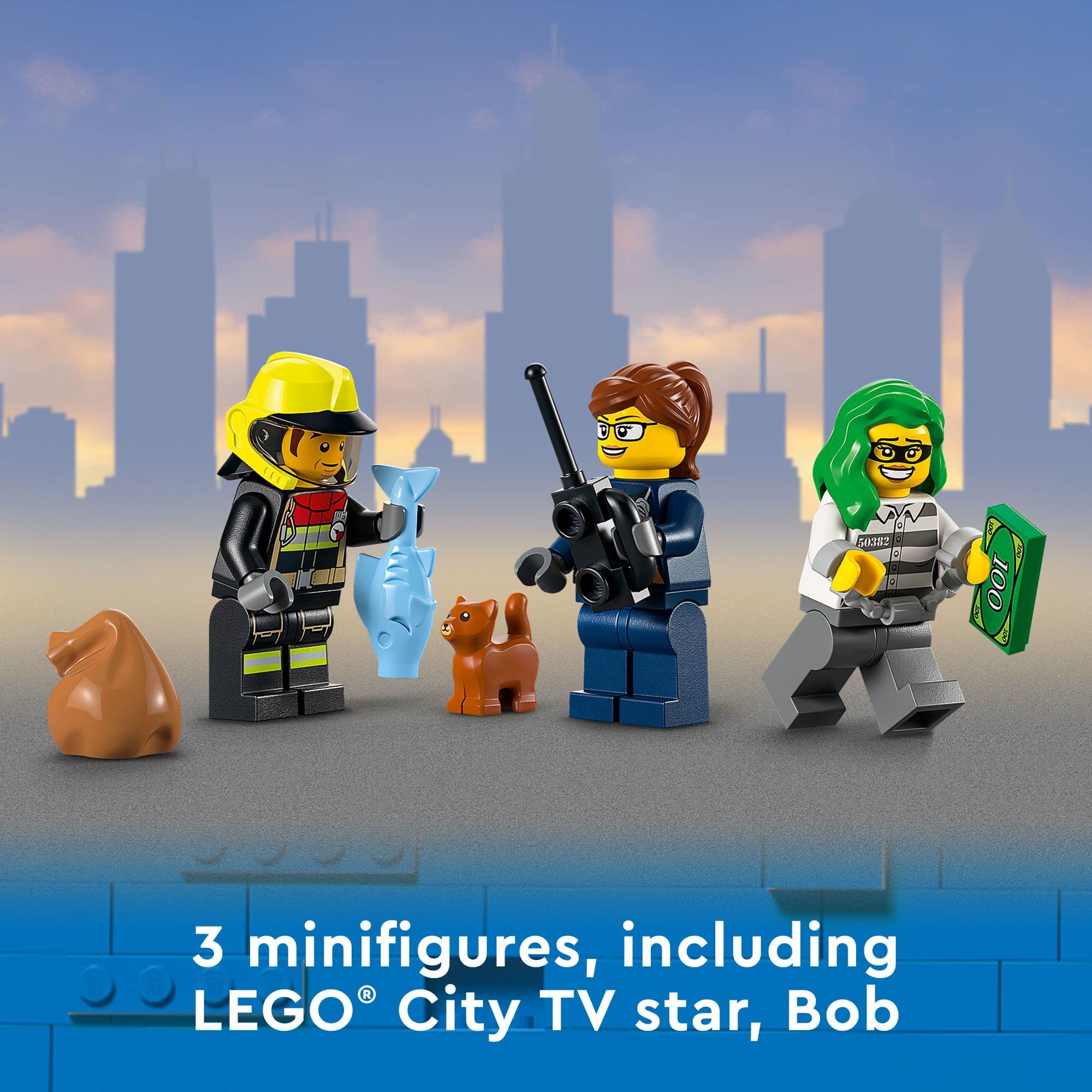 LEGO City Fire Rescue & Police Chase Building Set 60319 - Kids Fire Truck & Police Car Toy with 3 Minifigures, Emergency Vehicles, Motorcycle - Creative STEM Building Blocks for Boys & Girls Ages 5+ - Perfect for Role Play, Birthday Gifts & Classroom Learning Activities