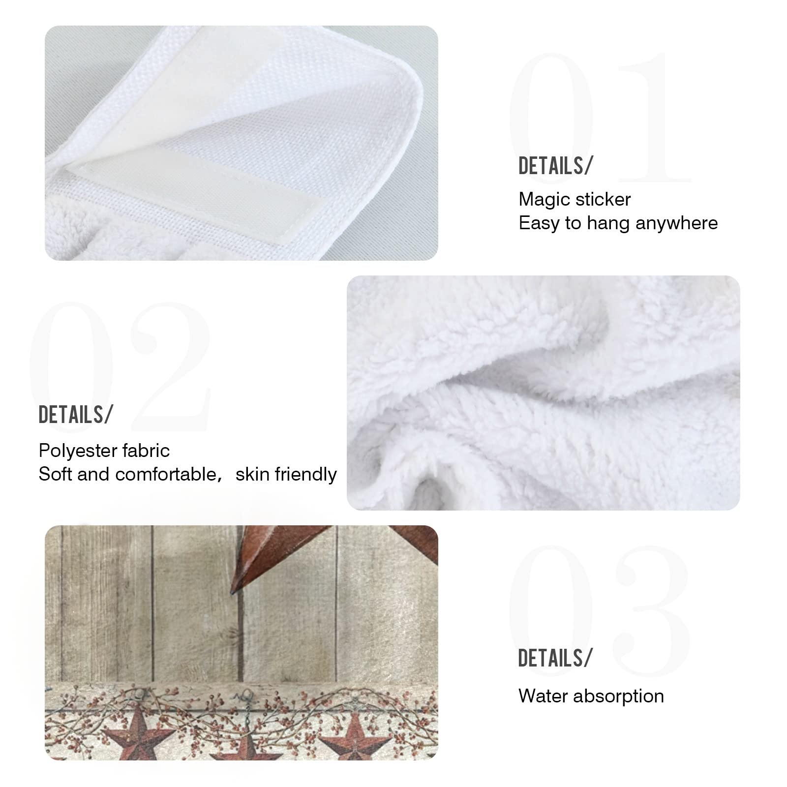 Rustic Kitchen Towels 2-Pack - Absorbent & Soft for Bathroom & Kitchen Use