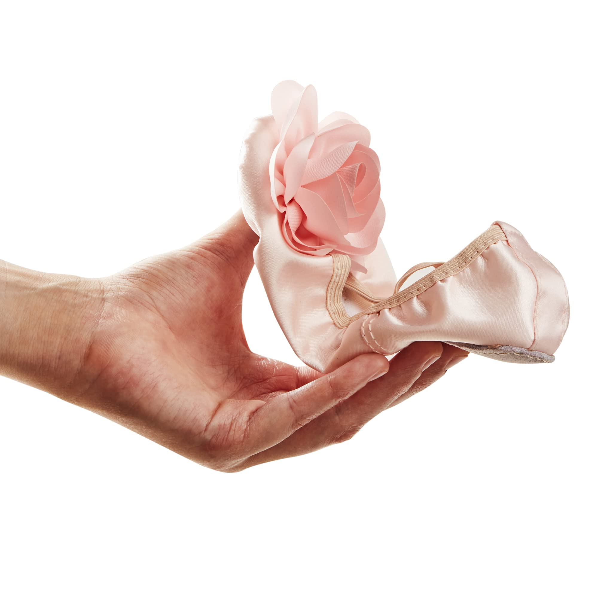 Non-Slip Pink Ballet Shoes for Girls - Leather Split Sole Satin Dance Slippers for Toddlers & Kids - Comfortable & Durable Ballet Flats for Dance Class, Recital & Practice