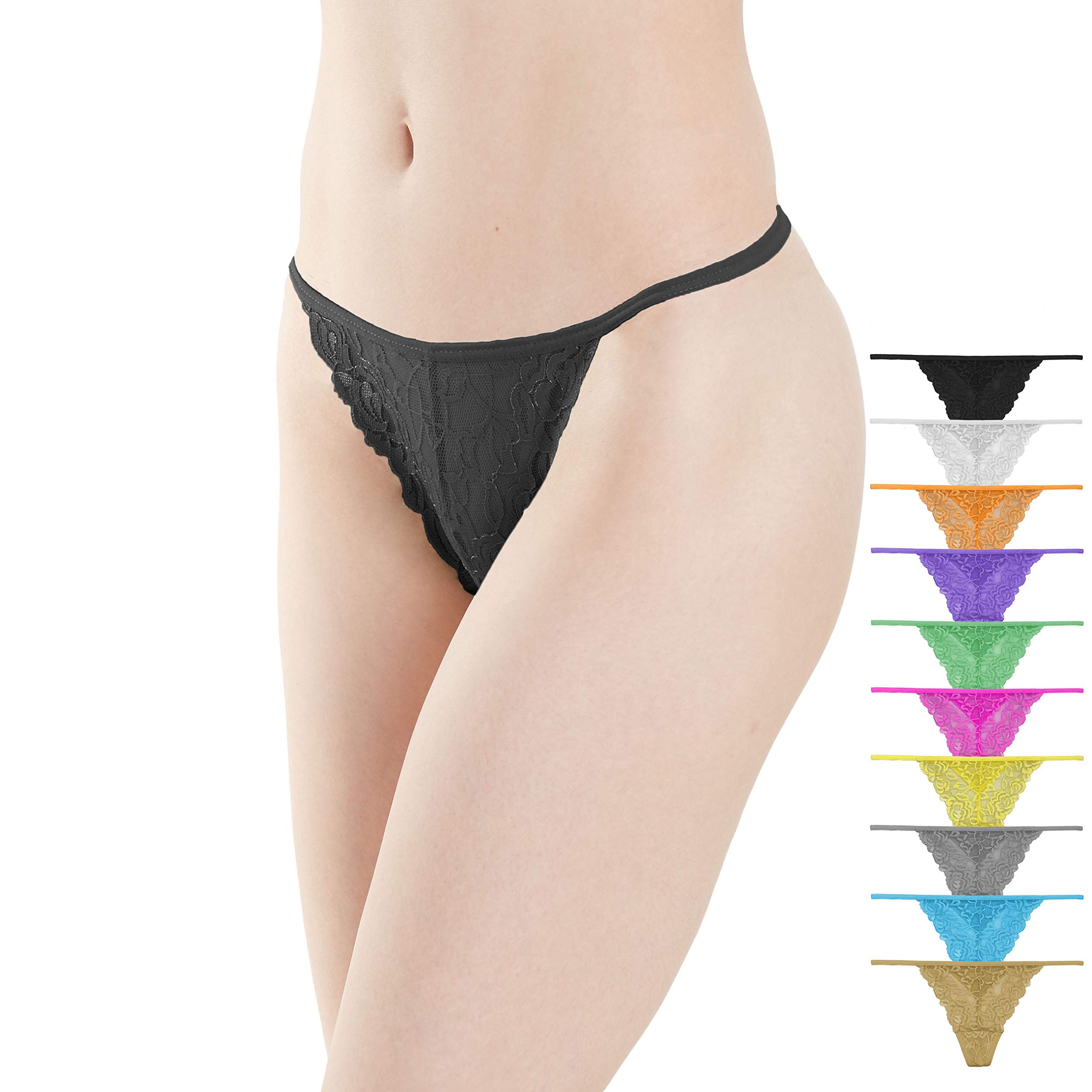 5 Pack Women's Cotton Stretch G-String Thong Underwear - Sexy No Show Bikini Panties S-2XL for Daily Wear, Yoga & Intimate Moments
