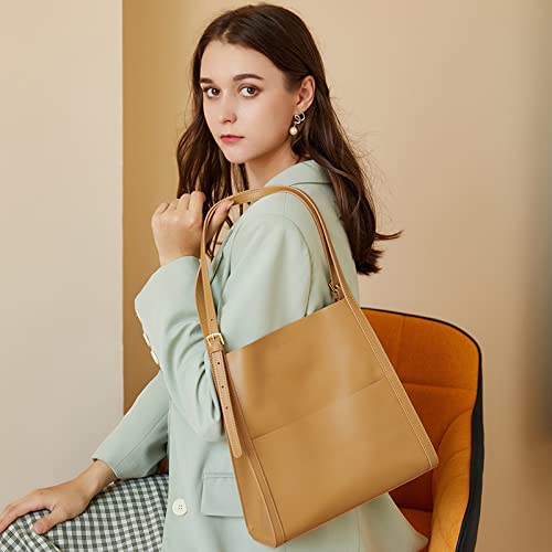 Genuine Leather Bucket Bag for Women - Stylish Tote & Shoulder Purse for Daily Use
