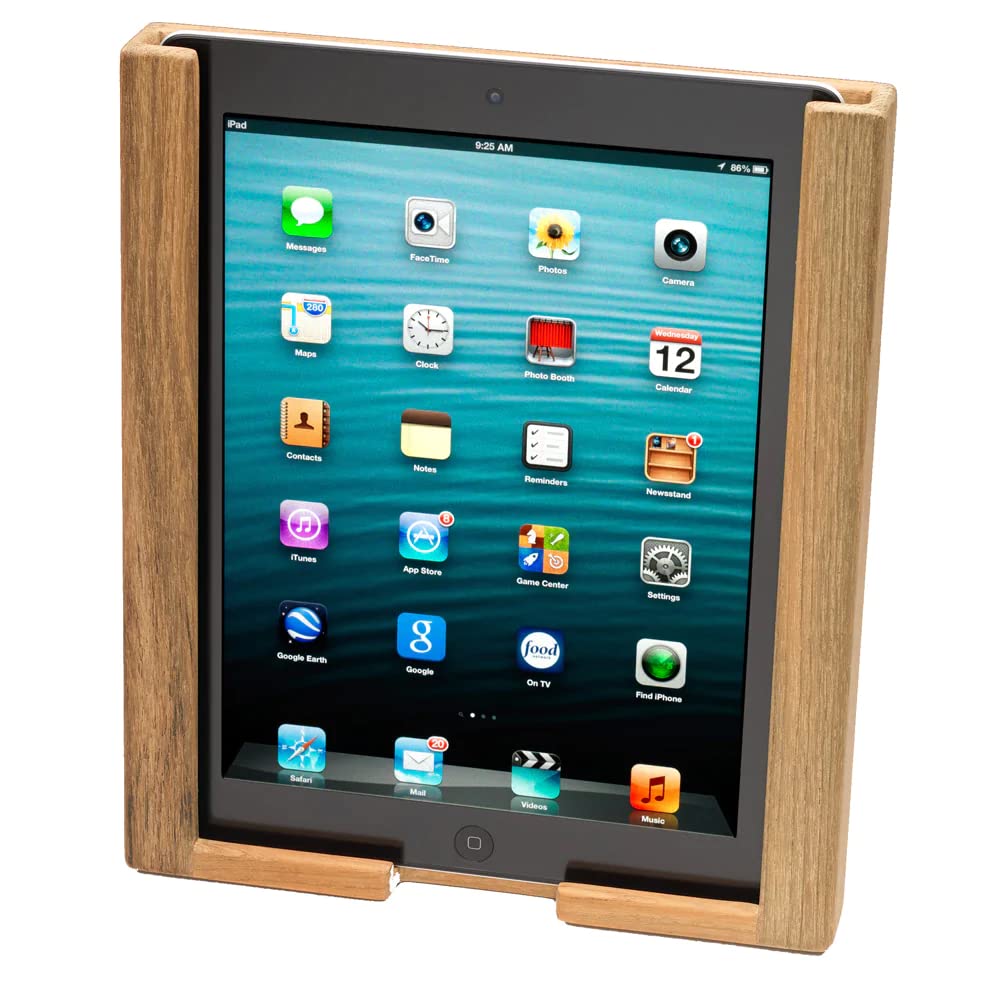 Whitecap 65855 Teak Wood iPad Holder Stand - Adjustable & Sturdy Tablet Stand for Home, Office, and Kitchen Use