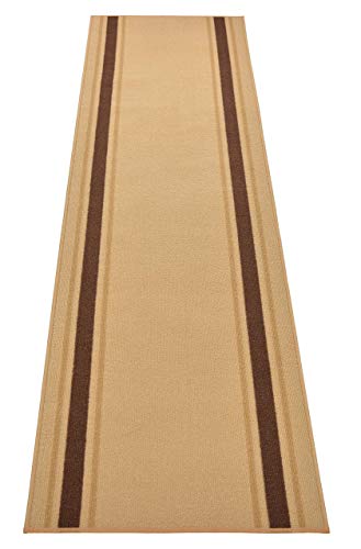 Custom Size Runner Rug - Non-Slip Rubber Back, Solid Bordered Design - Extra Long Hallway Runner (26