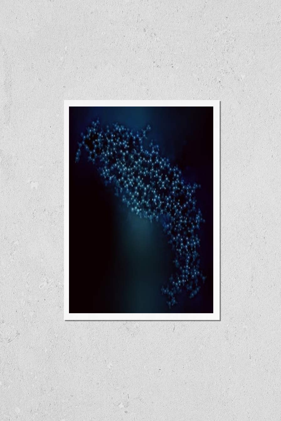 KwikMedia VEGF A Protein Molecule Poster - 3D Rendering Ball-and-Stick Model (Based on PDB 3V2A) - Scientific Wall Art for Labs, Classrooms & Medical Offices