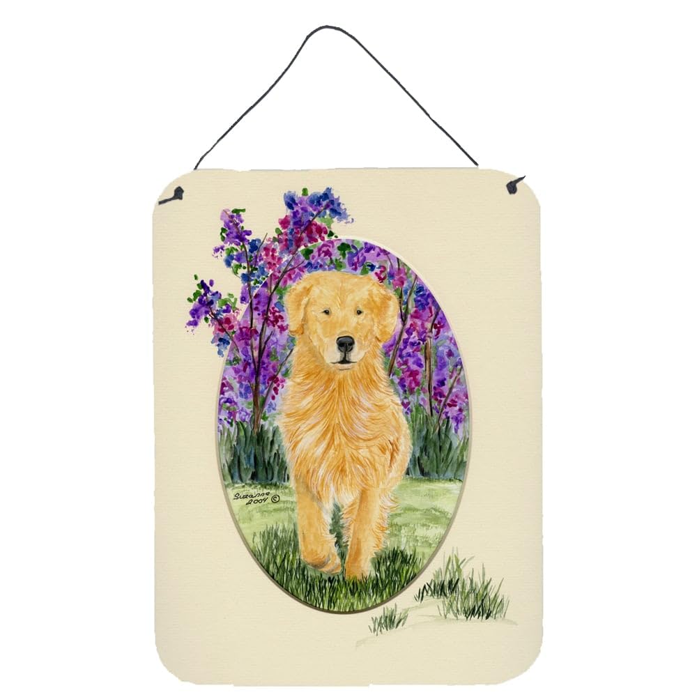 Golden Retriever Metal Wall Art Sign - 12x16 Inch Aluminum Hanging Plaque for Kitchen, Bar, Bathroom & Front Door Decor | Durable Multicolor Dog-Themed Home Decoration | Perfect for Pet Lovers & Country Style Interiors