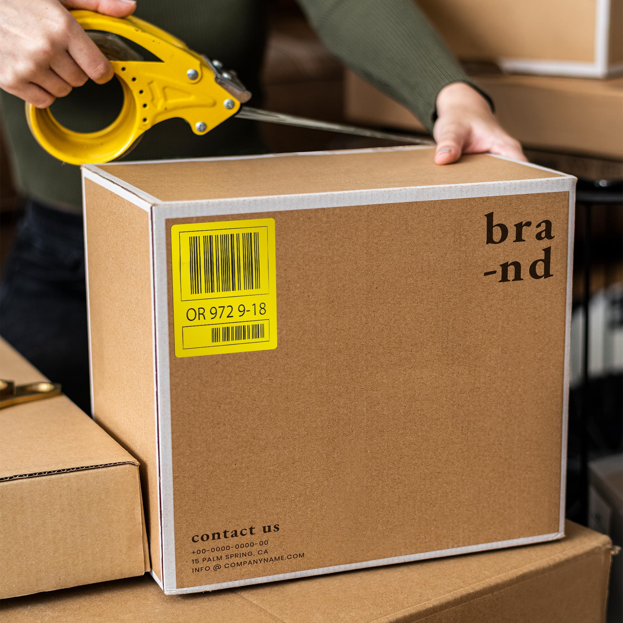 AMZ Yellow Direct Thermal Label Paper, 4 x 6 Inches - 4000 Pack with 1 Inch Core - Self-Seal Thermal Shipping Labels for Barcoding & Shipping | Perfect for E-commerce, Logistics, and Warehouse Labeling