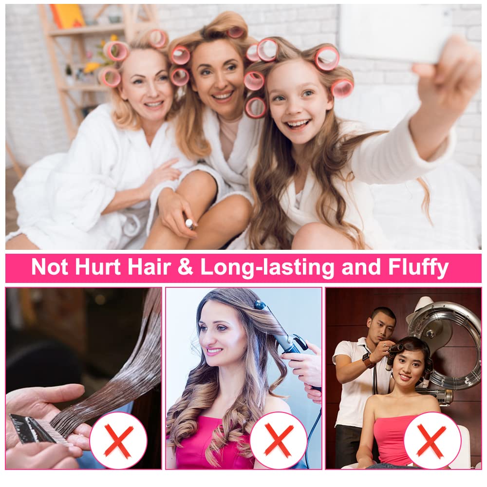 Anself Self-Holding Hair Rollers - 10 Pack Sticky Gripping Rollers for DIY Salon Curls & Waves | Perfect for Home Hair Styling & Professional Use