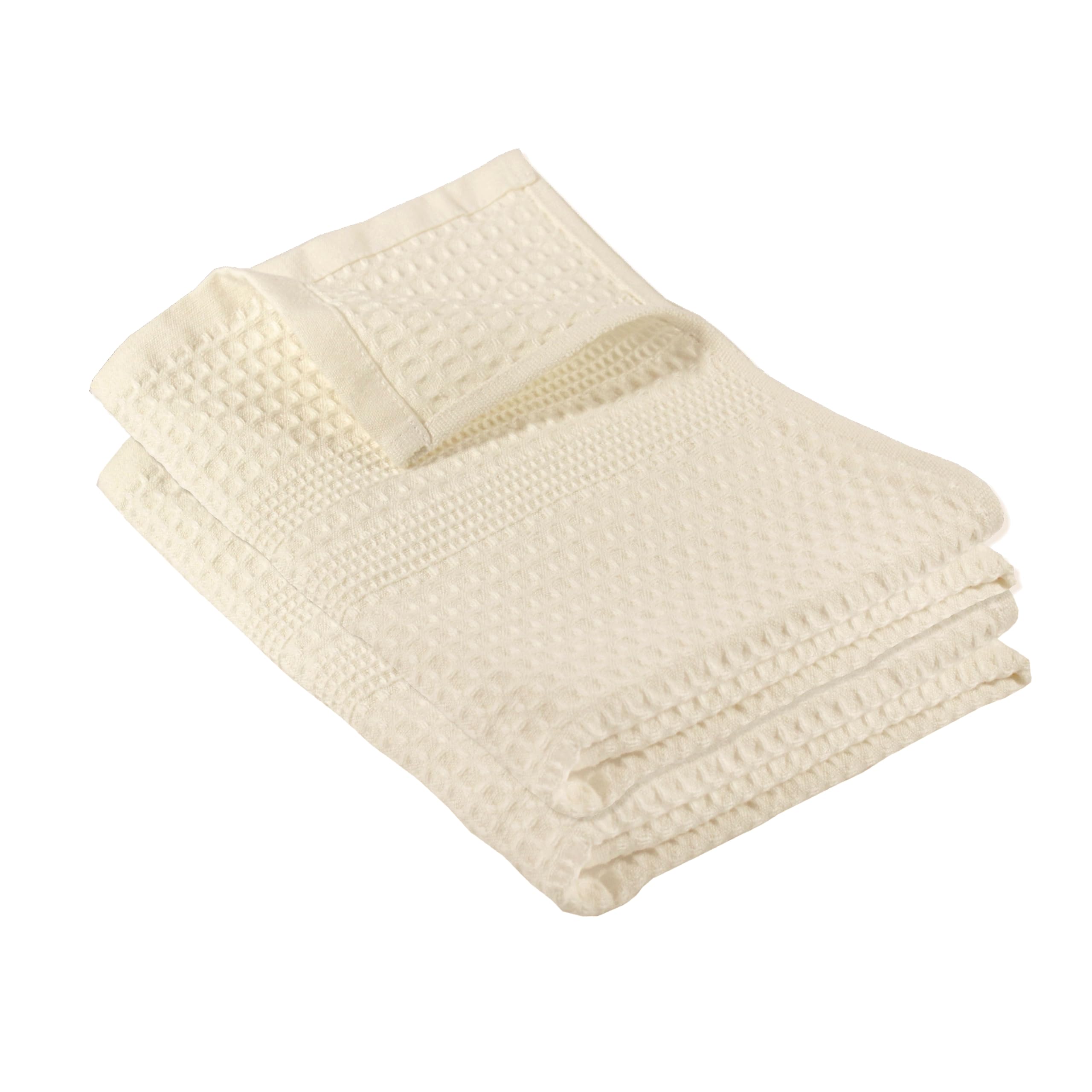 Premium GILDEN TREE 100% Cotton Waffle Hand Towels - Ultra Absorbent & Quick Dry Bathroom Towels (Set of 2) | Soft, Lint-Free & Durable for Kitchen, Guest Bath & Spa Use | Classic Cream Color