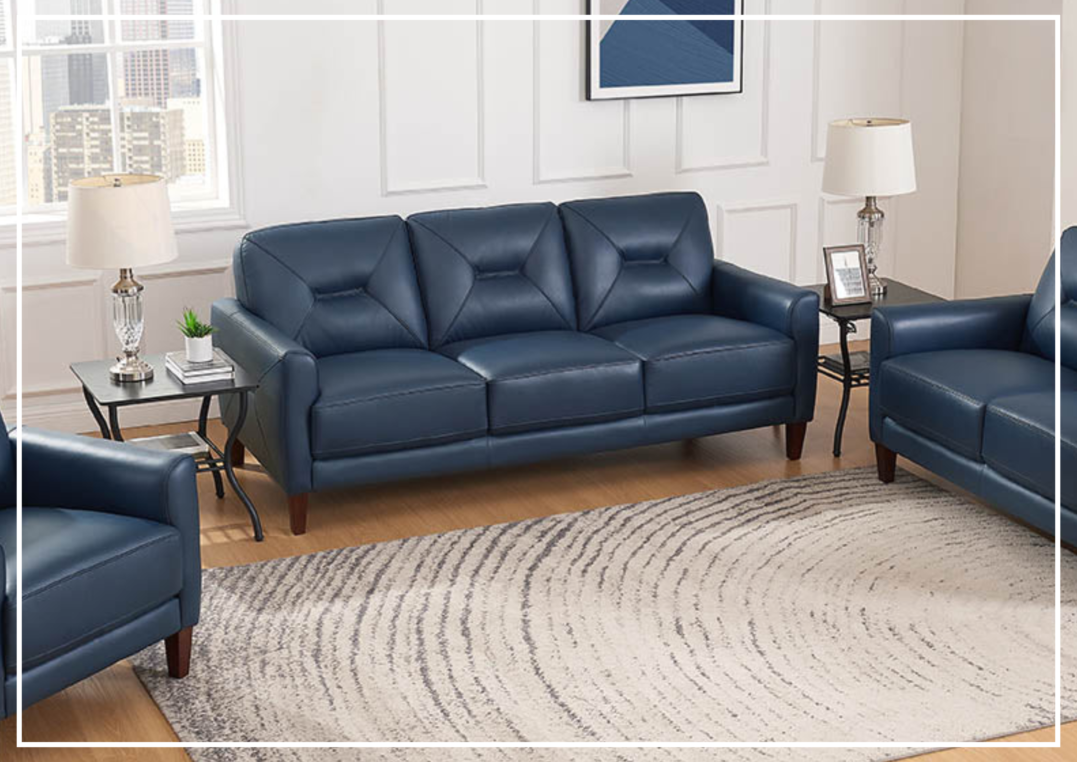 Hydeline Mavis 3-Seater Premium Leather Sofa - Genuine Top Grain Leather, Comfortable Cushioning, Sturdy Wood Frame - Perfect for Living Room, Lounge, Office Waiting Area & Home Theater