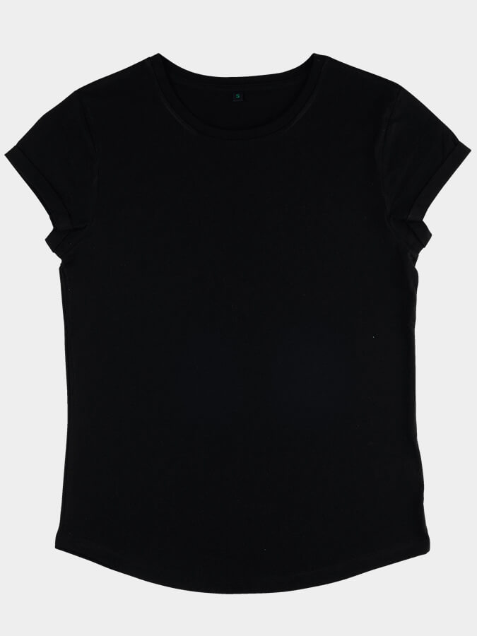 Organic Cotton Rolled Sleeve T-Shirt for Women - Comfortable Yoga Studio Top | Perfect for Yoga, Pilates & Casual Wear