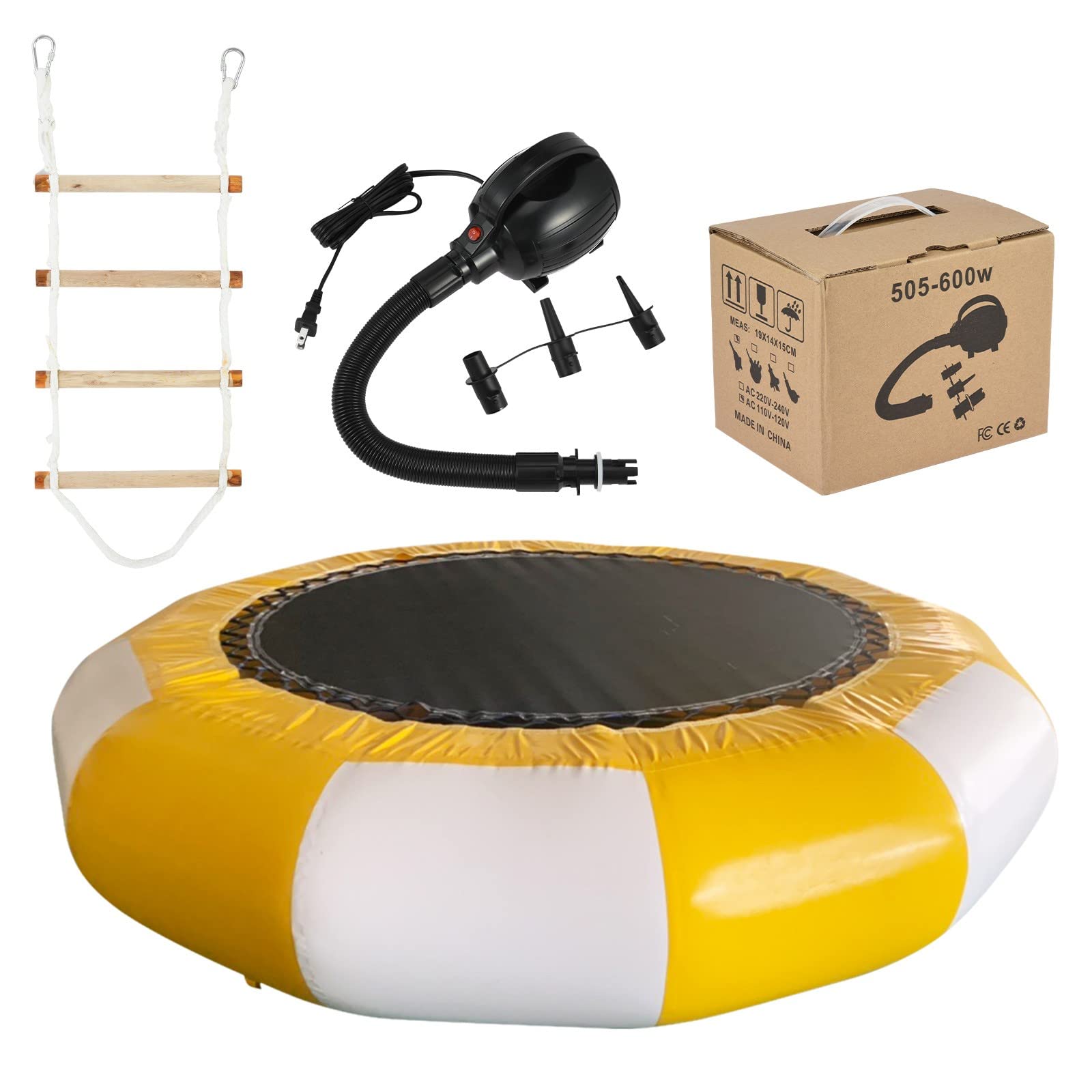 6.5ft Inflatable Water Trampoline for Kids - Round Floating Bouncer & Swim Platform for Pool, Lake, Beach - Outdoor Water Sports Equipment for Toddlers (3-in-1 Pink) - Perfect for Summer Fun, Backyard Parties & Family Water Activities