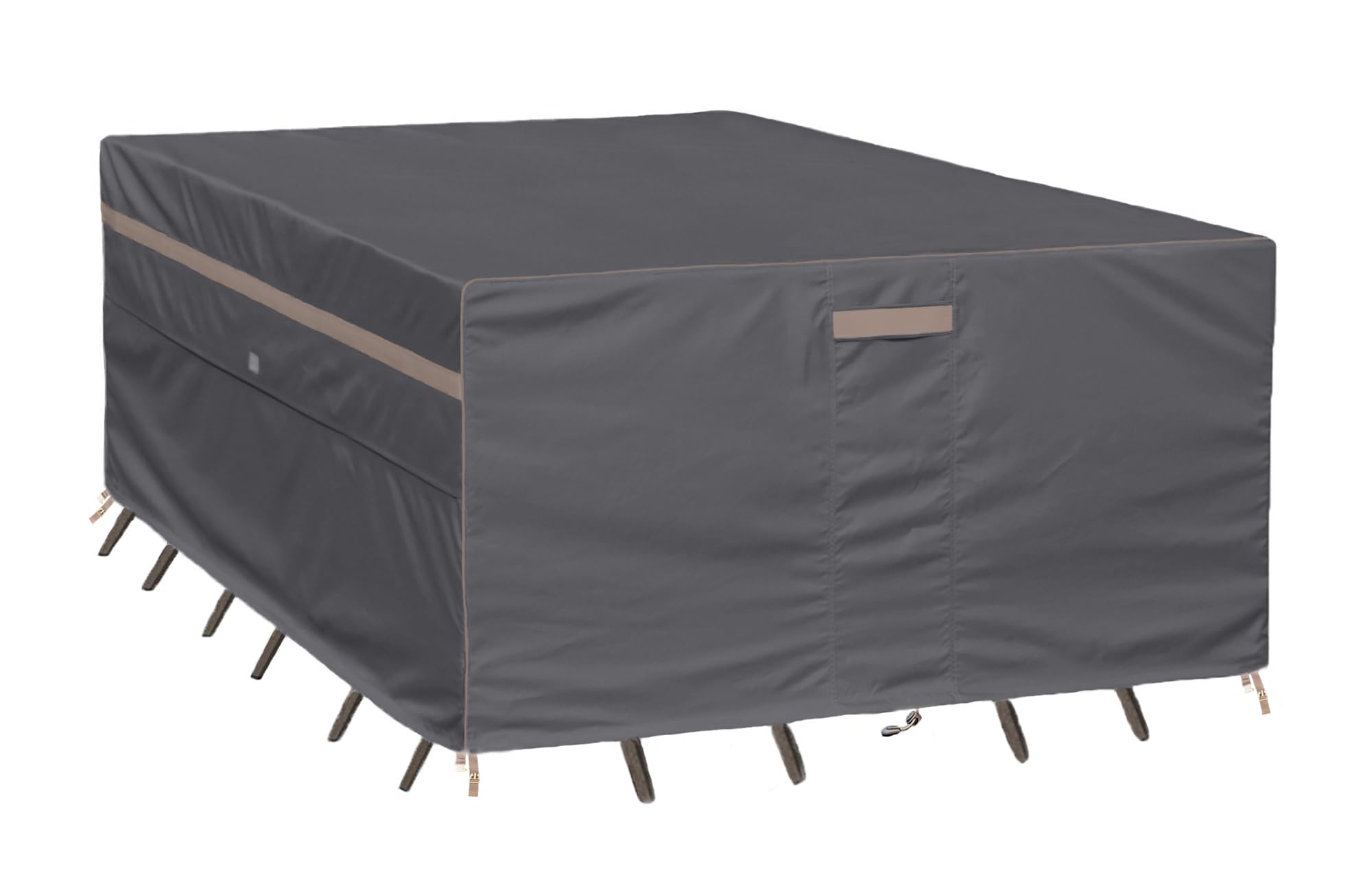 Heavy Duty Waterproof Outdoor Furniture Covers - Fade Resistant Patio Table and Chair Protectors 48x48x28 Inches, Dark Grey - Perfect for Backyard, Deck, Garden, and Poolside Use