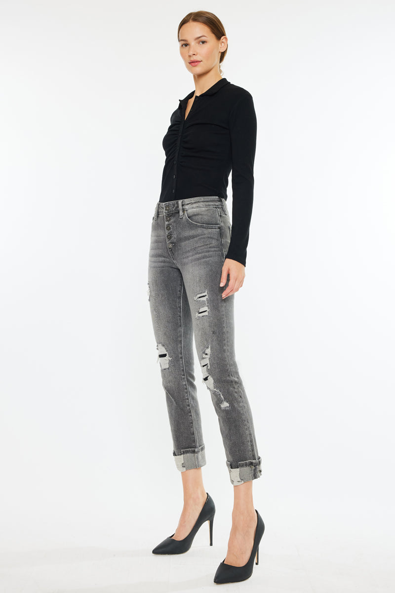 Janis High Rise Slim Straight Leg Jeans for Women - Stretchy Denim Pants with Comfortable Fit - Perfect for Casual Wear, Office & Date Night