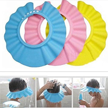 Marji&Anuvrutti Baby Shower Cap - Soft Waterproof Hair Wash Hat for Infants & Toddlers (Multi-Color) - Gentle Bathing & Shampoo Protection for Newborns