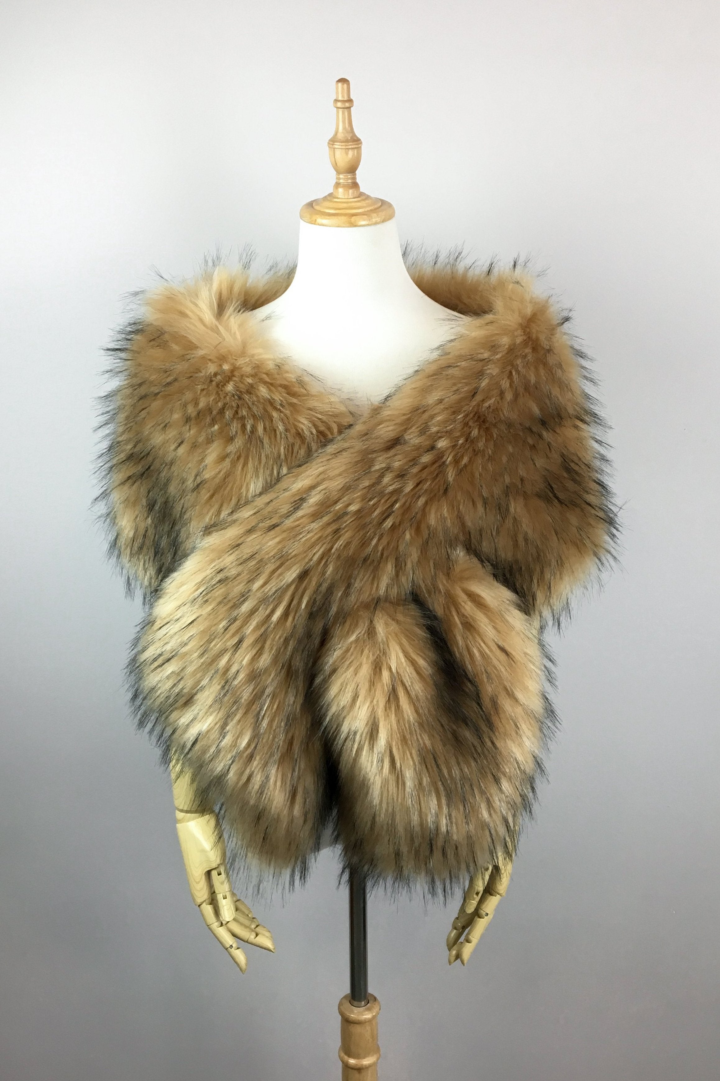 Luxury Brown Fur Shawl Wrap - Soft & Warm Winter Fashion Accessory for Women - Perfect for Parties, Weddings & Cold Weather Outfits