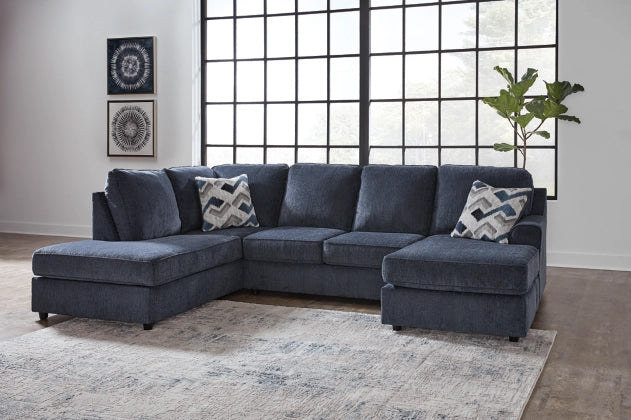 Albar Place 2-Piece Right Hand Facing Sectional Sofa with Chaise Lounge in Cobalt Blue - Perfect for Living Room, Family Room or Apartment Decor