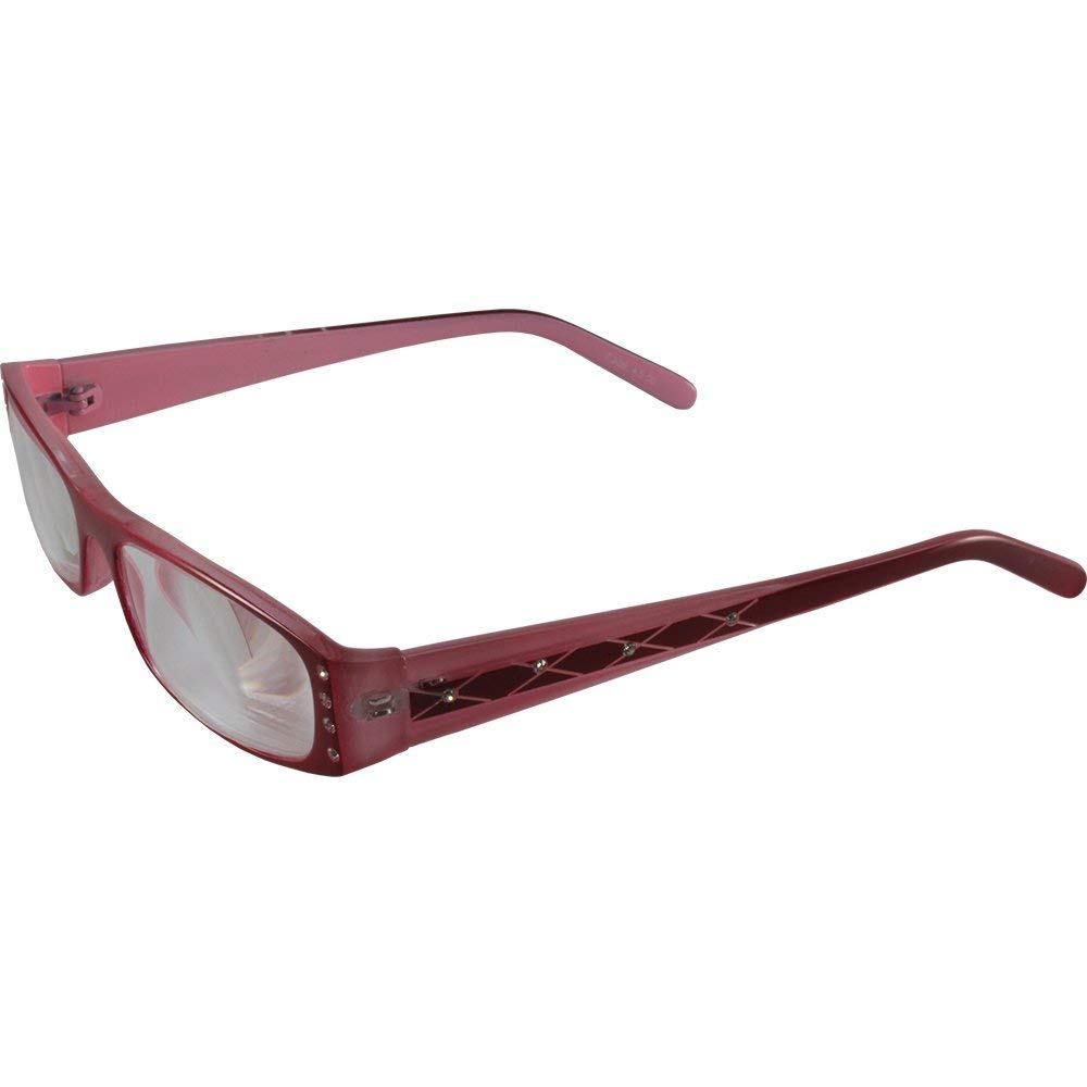 Women's High-Powered Reading Glasses +4.00 Magnification - Red & Pink Frame with Matching Case - Aspheric Lenses for Clear Vision | Perfect for Reading, Crafts & Close Work