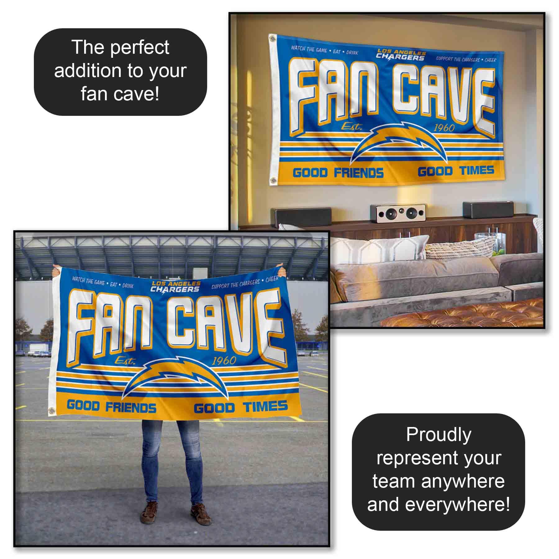 Los Angeles Chargers Banner Flag for Man Cave & Game Room Decor