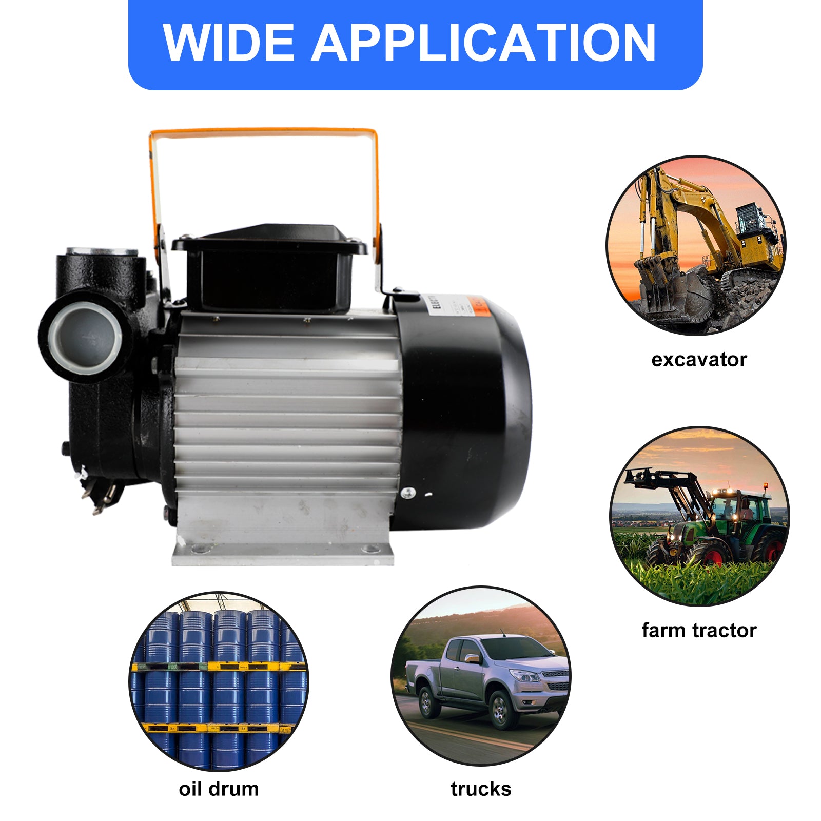 110V AC 550W Electric Diesel Fuel Transfer Pump - Self Priming 16GPM Oil Pump for Trucks, Boats & Industrial Use - Perfect for Gas Stations, Farms & Emergency Fuel Transfer