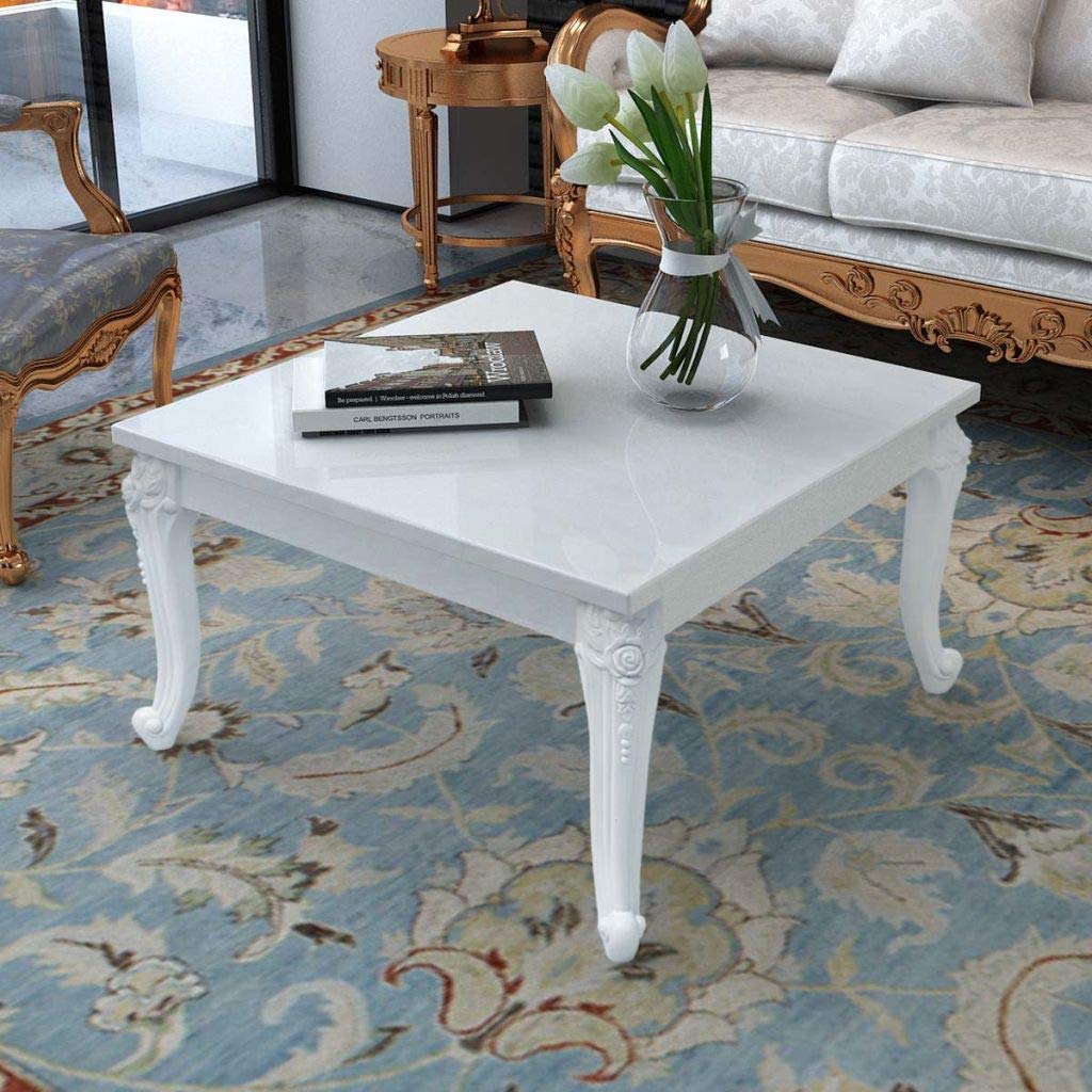 FAMIROSA Glossy Coffee Table - Modern Accent Furniture for Living Room & Office - 31.5
