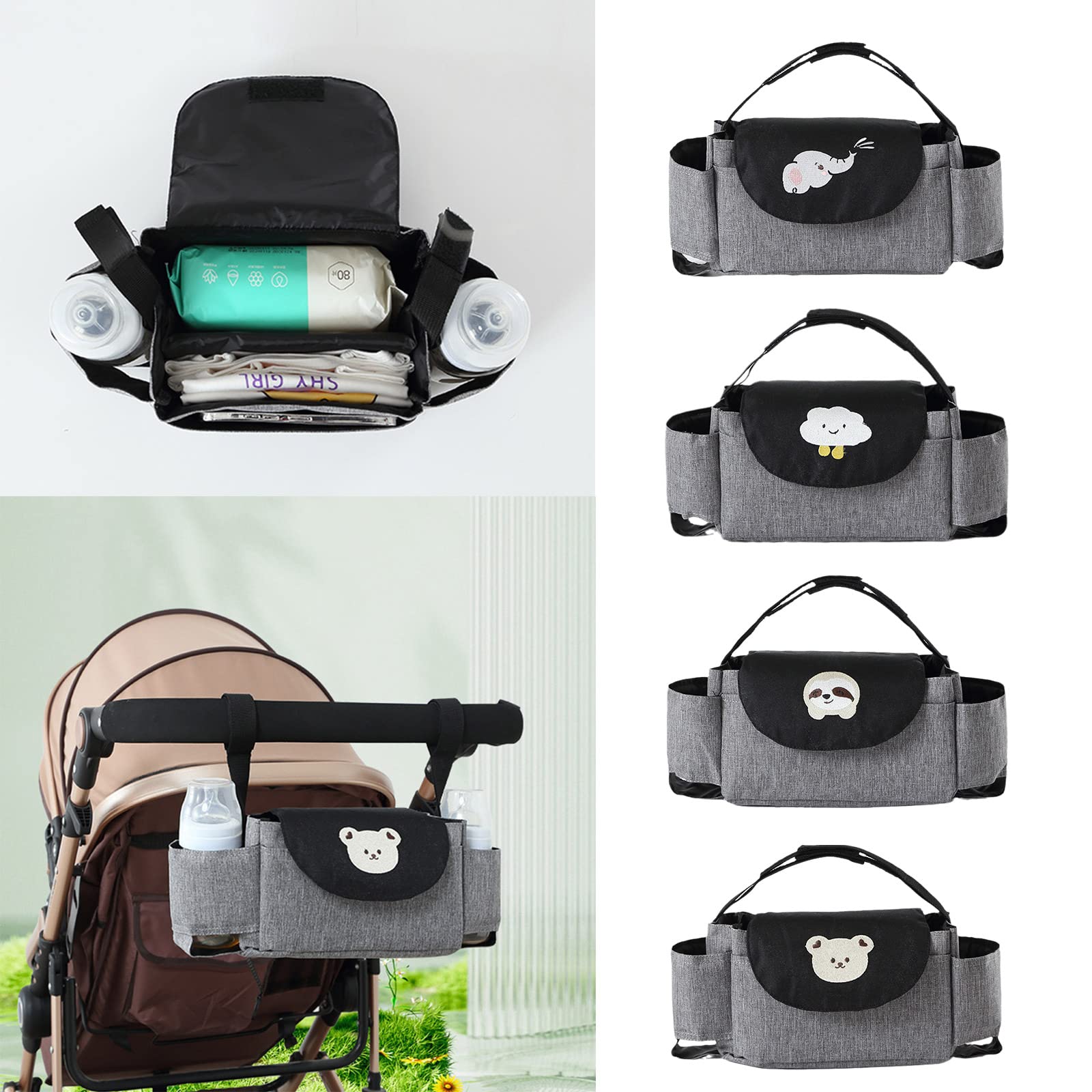 Lightweight Stroller Cup Holder - Insulated Drink & Snack Storage Bag for Baby Pram, Pushchair, Wheelchair - Perfect for On-the-Go Parents, Outdoor Walks & Travel Accessories